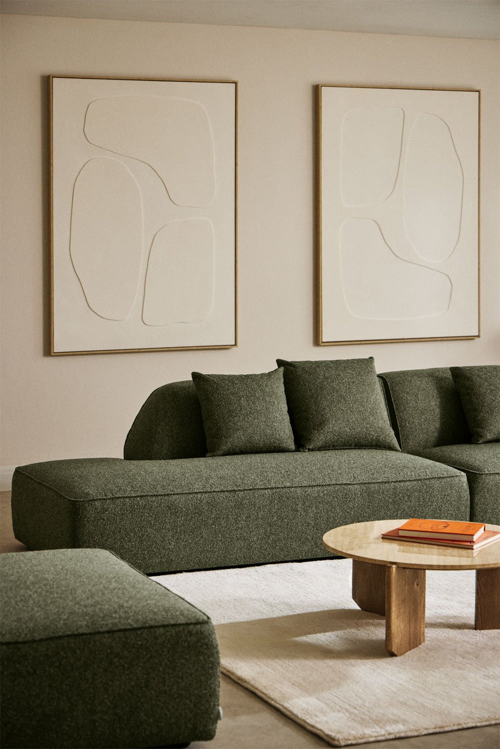 Linker divan voor Cardea gestoffeerde modulaire bank, galerij beeld 1