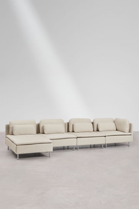 Oriol modulaire bank met linker chaise longue van 4 delen met hoekmodule