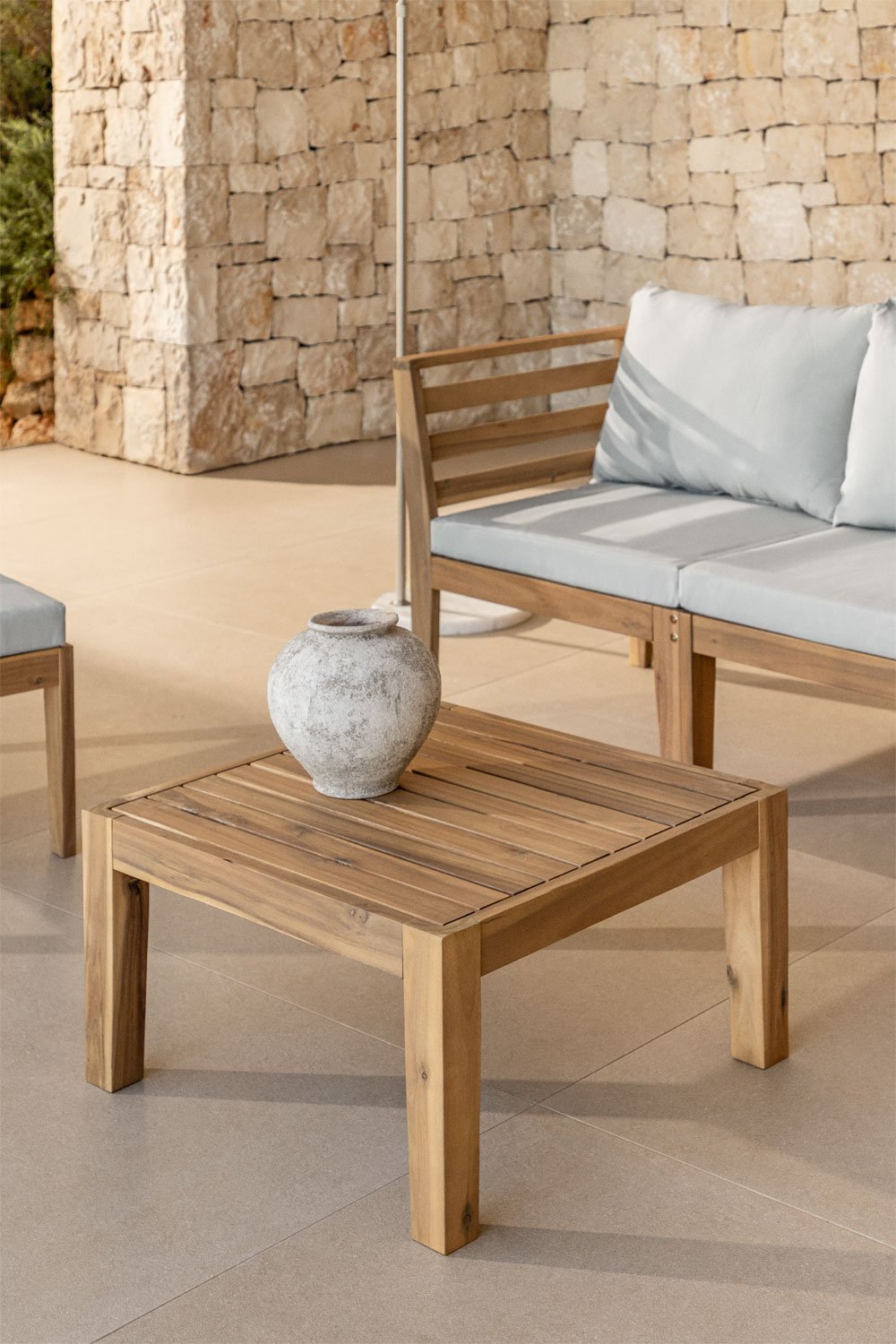 Salontafel voor de tuin vierkant 60x60 cm in acaciahout Filips, galerij beeld 1