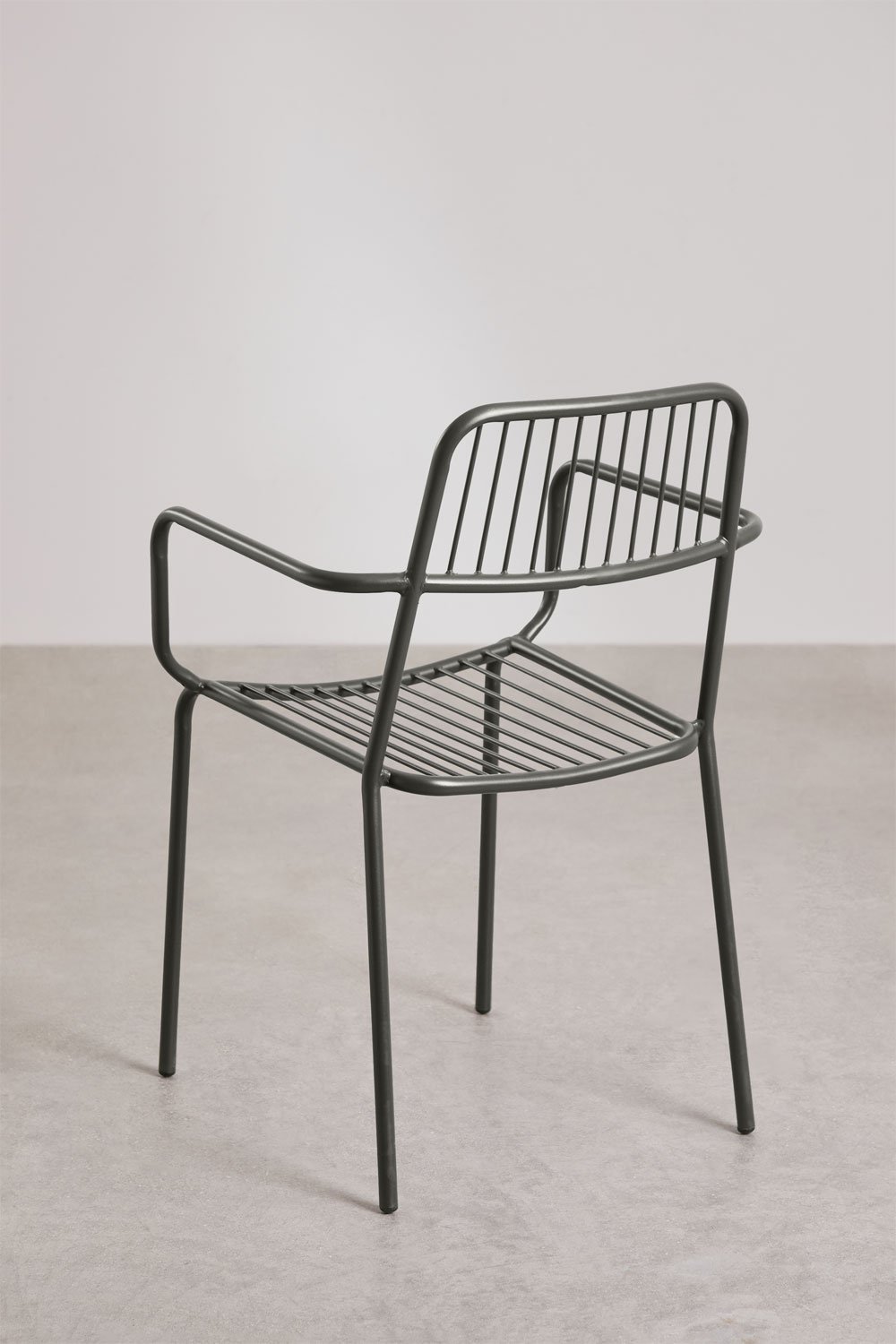 Set van 2 stapelbare tuinstoelen met armleuningen in staal Elton, galerij beeld 5