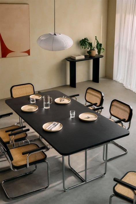 Rechthoekige eettafel in MDF en roestvrij staal Tento - Zwart Essenfineer