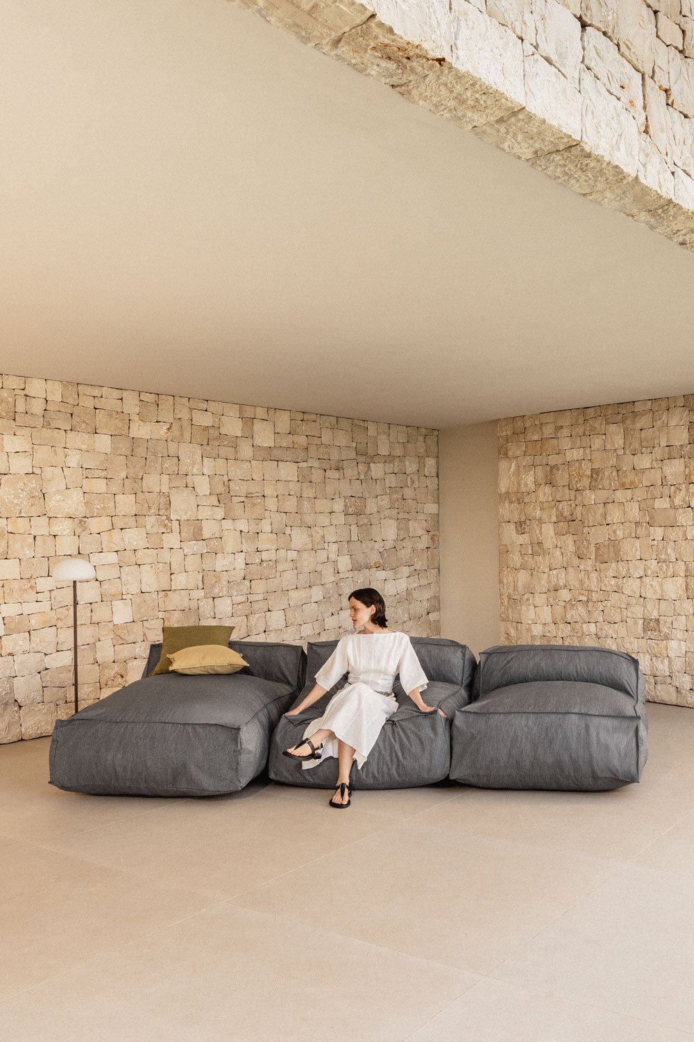 Dojans 3-delige modulaire tuin chaise longue bank, galerij beeld 1