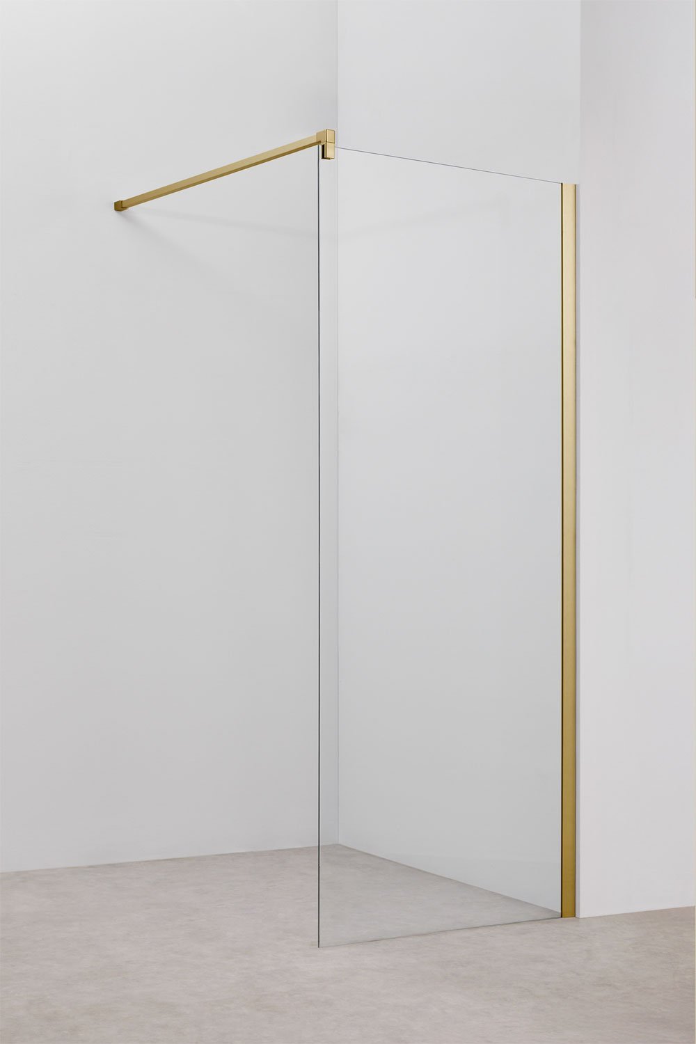 Vaste douchewand met 8 mm gehard glas en Bristol aluminium, galerij beeld 1