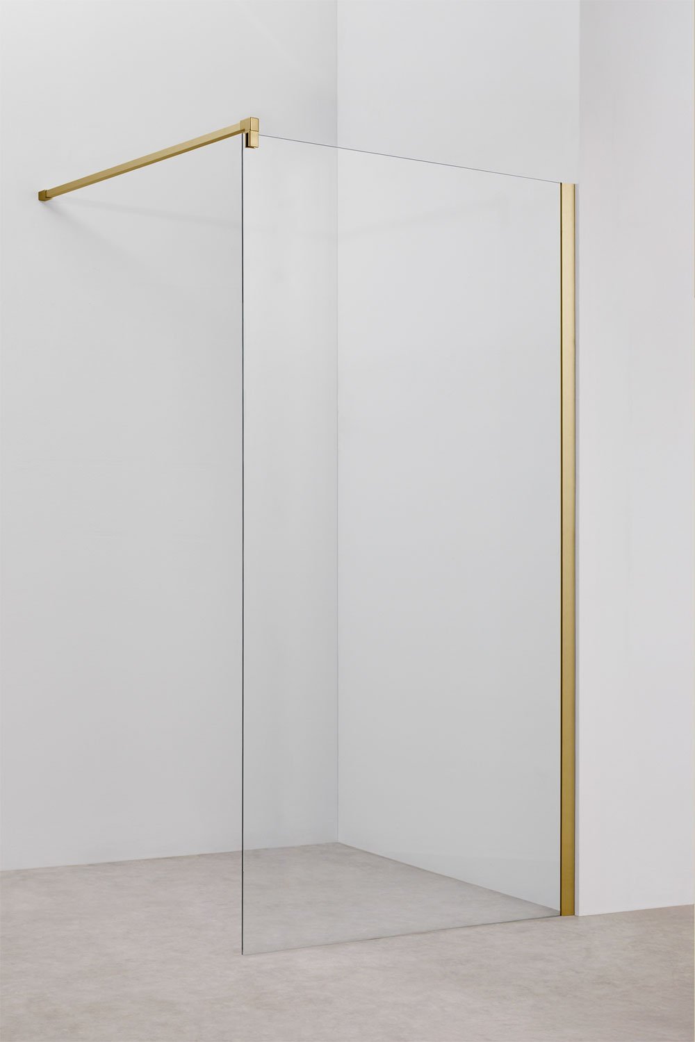 Vaste douchewand met 8 mm gehard glas en Bristol aluminium, galerij beeld 1