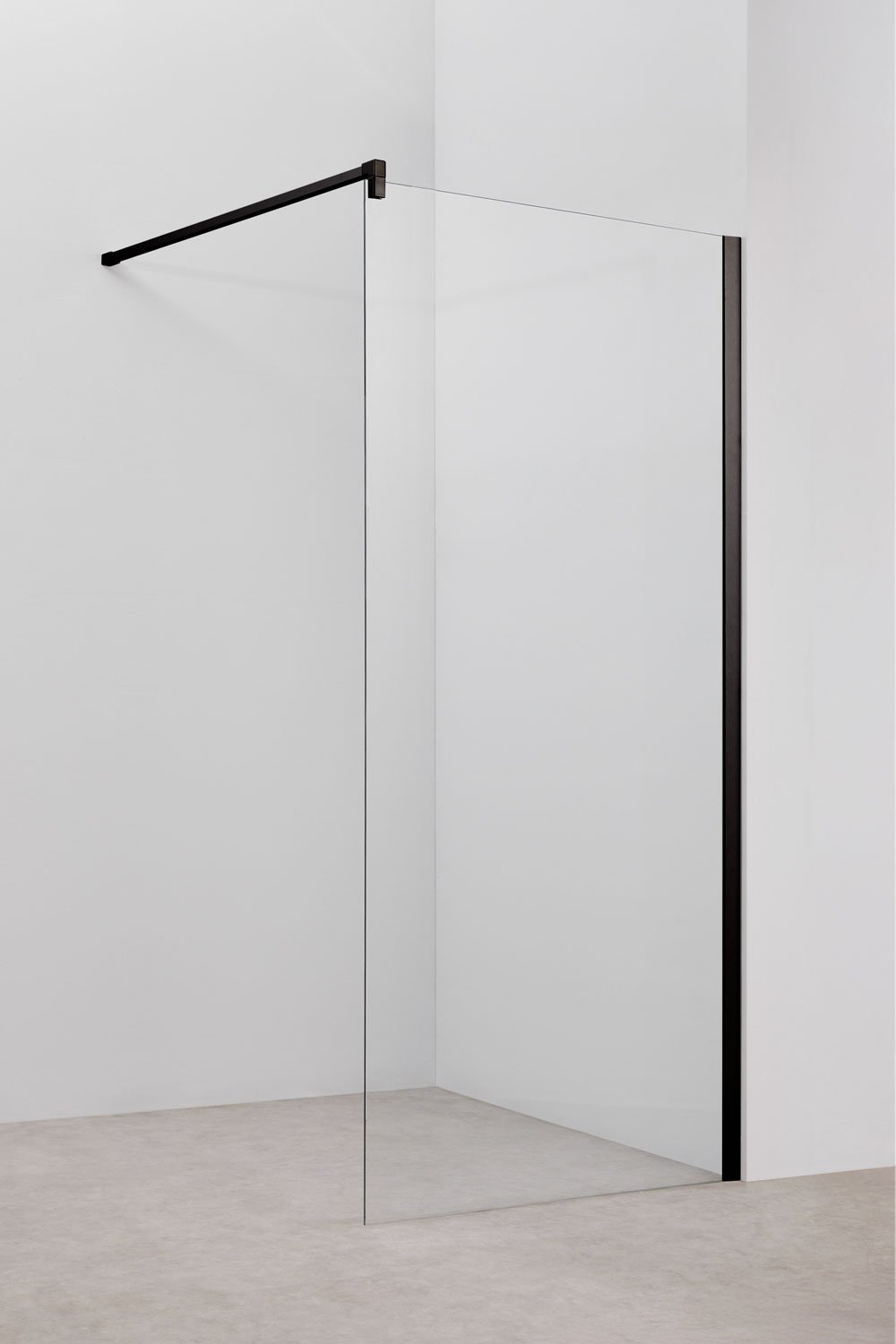 Vaste douchewand met 8 mm gehard glas en Bristol aluminium, galerij beeld 1