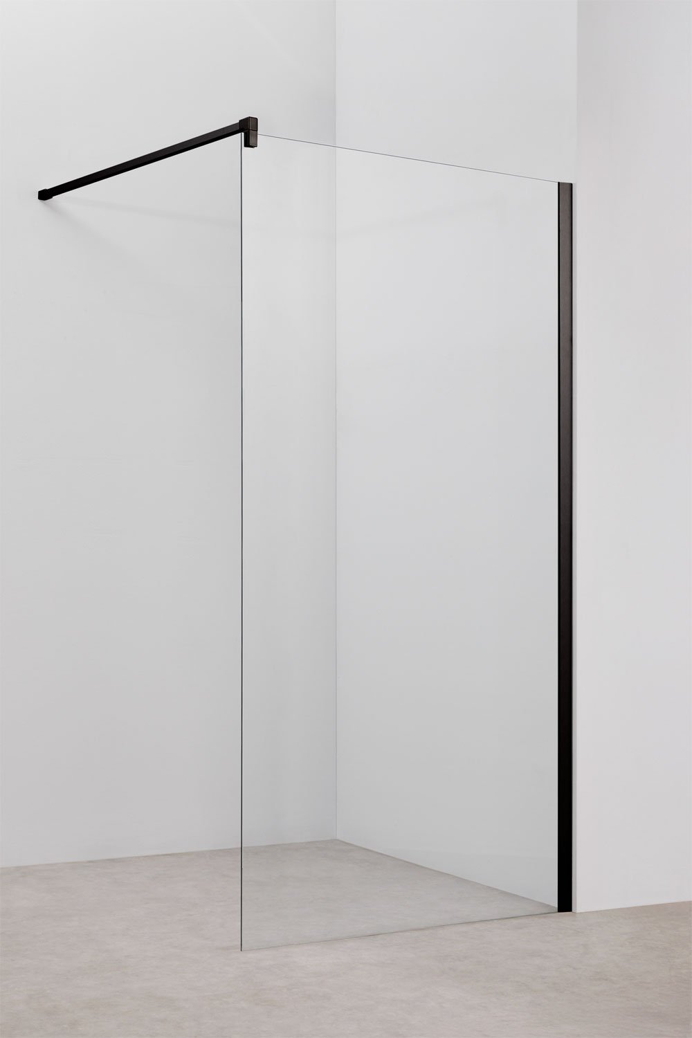 Vaste douchewand met 8 mm gehard glas en Bristol aluminium, galerij beeld 1