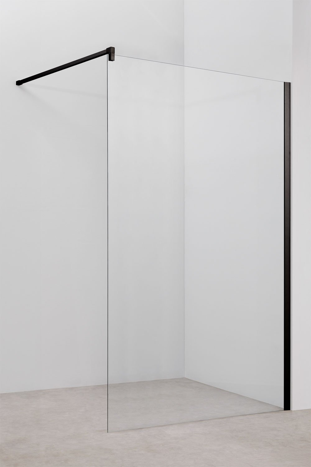 Vaste douchewand met 8 mm gehard glas en Bristol aluminium, galerij beeld 1