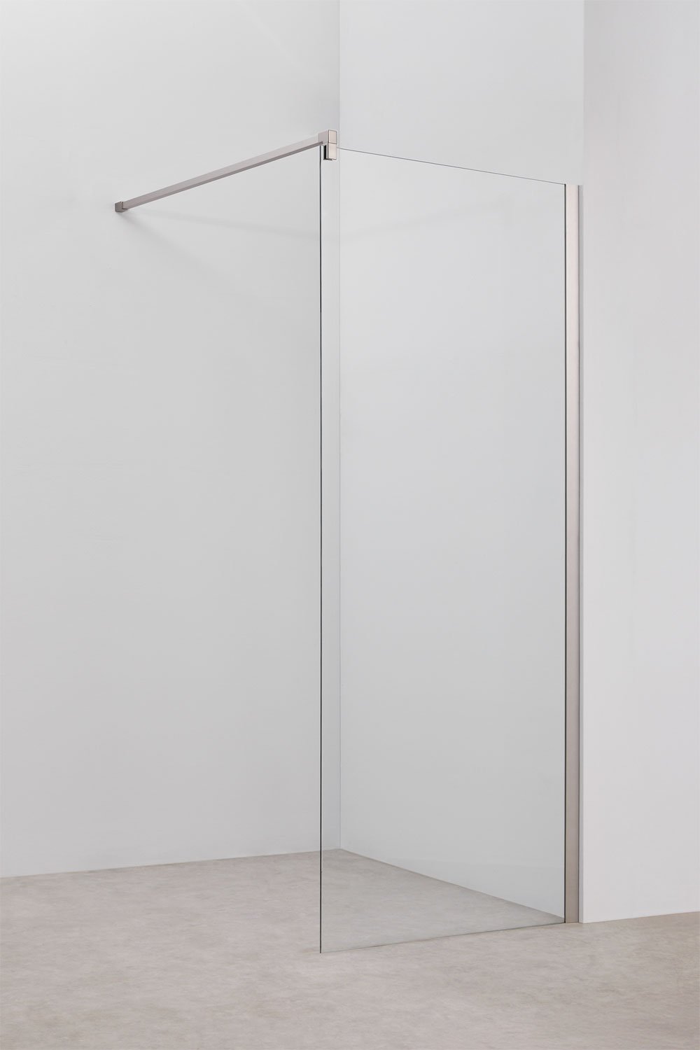 Vaste douchewand met 8 mm gehard glas en Bristol aluminium, galerij beeld 1