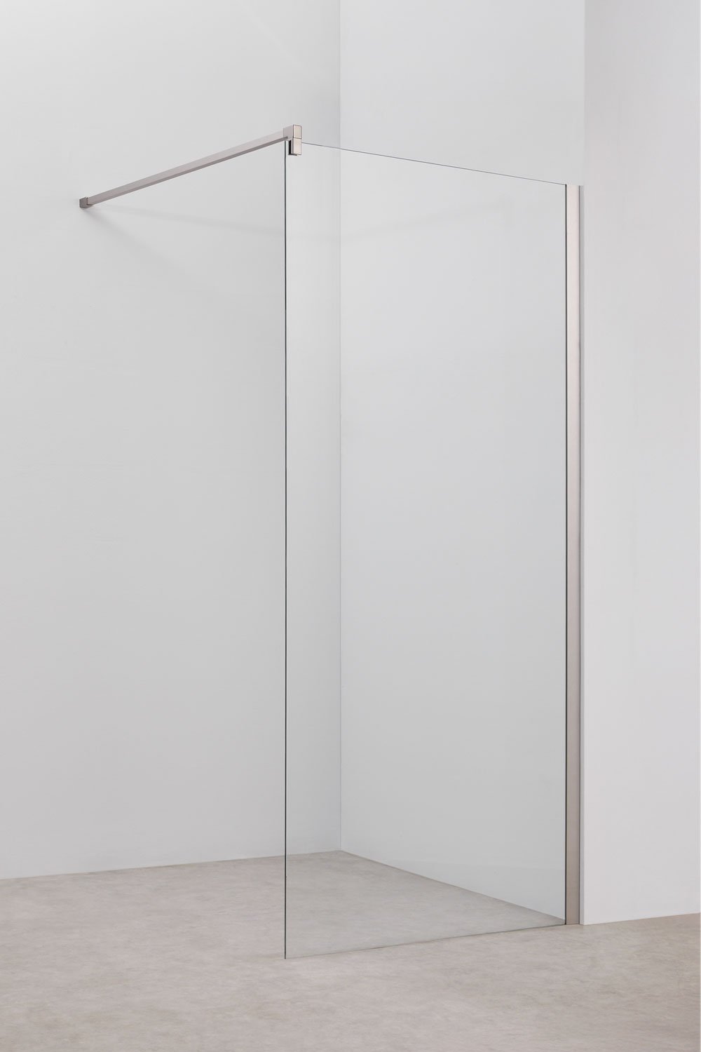 Vaste douchewand met 8 mm gehard glas en Bristol aluminium, galerij beeld 1