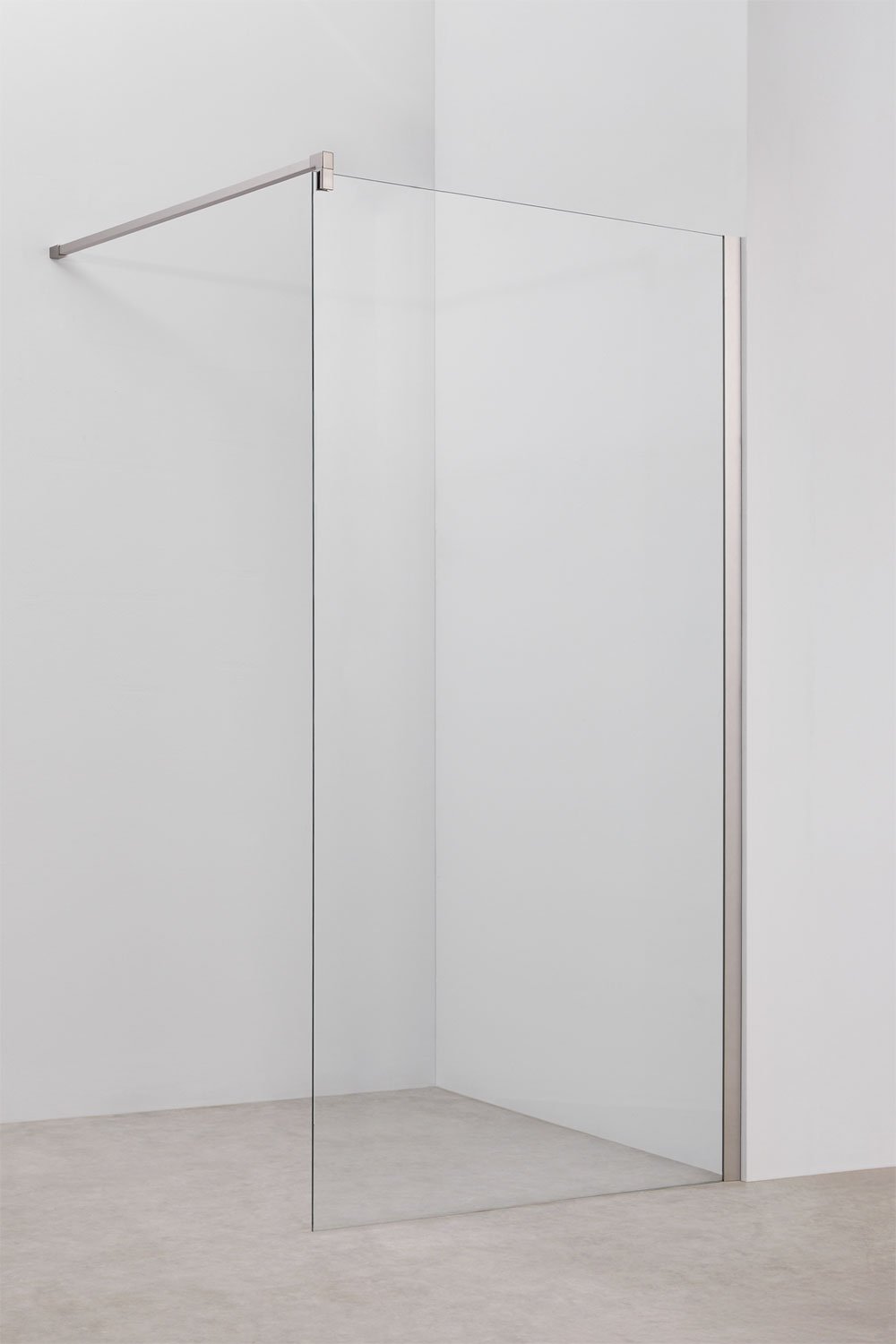 Vaste douchewand met 8 mm gehard glas en Bristol aluminium, galerij beeld 1