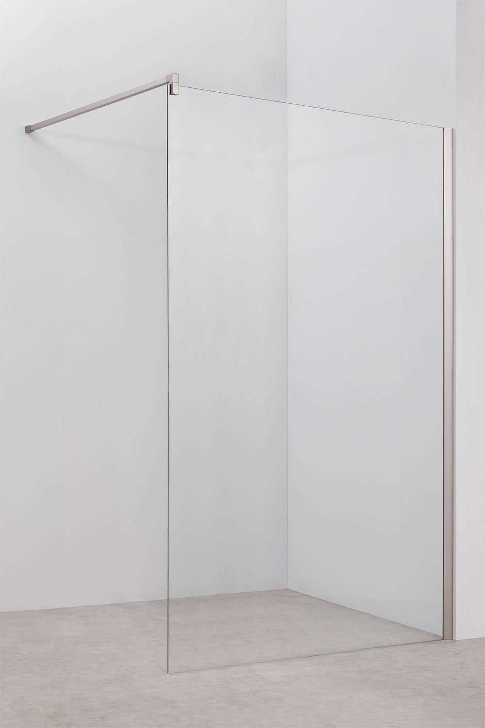 Vaste douchewand met 8 mm gehard glas en Bristol aluminium, galerij beeld 1