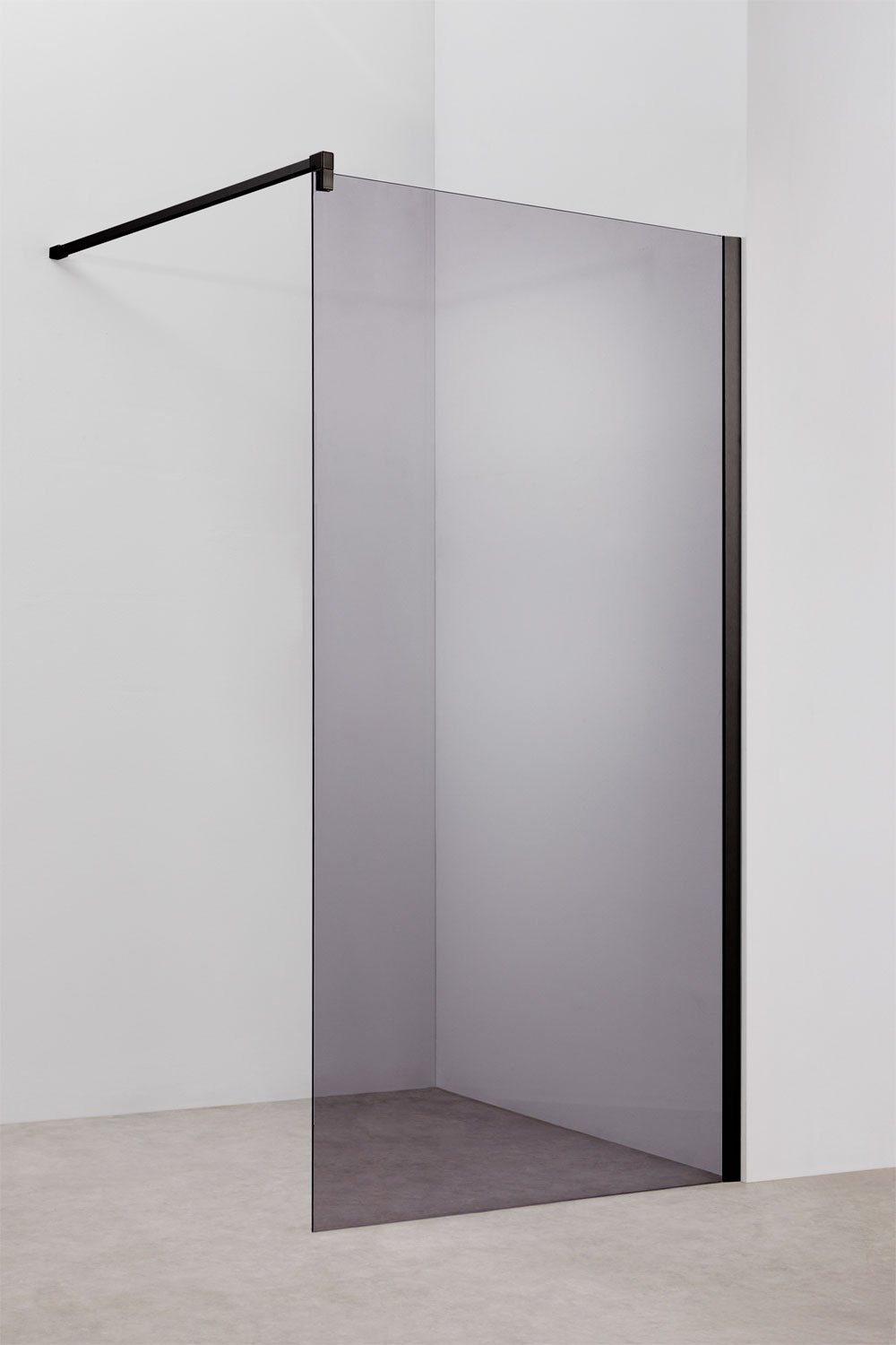 Vaste douchewand met 8 mm gehard glas en Bristol aluminium, galerij beeld 1
