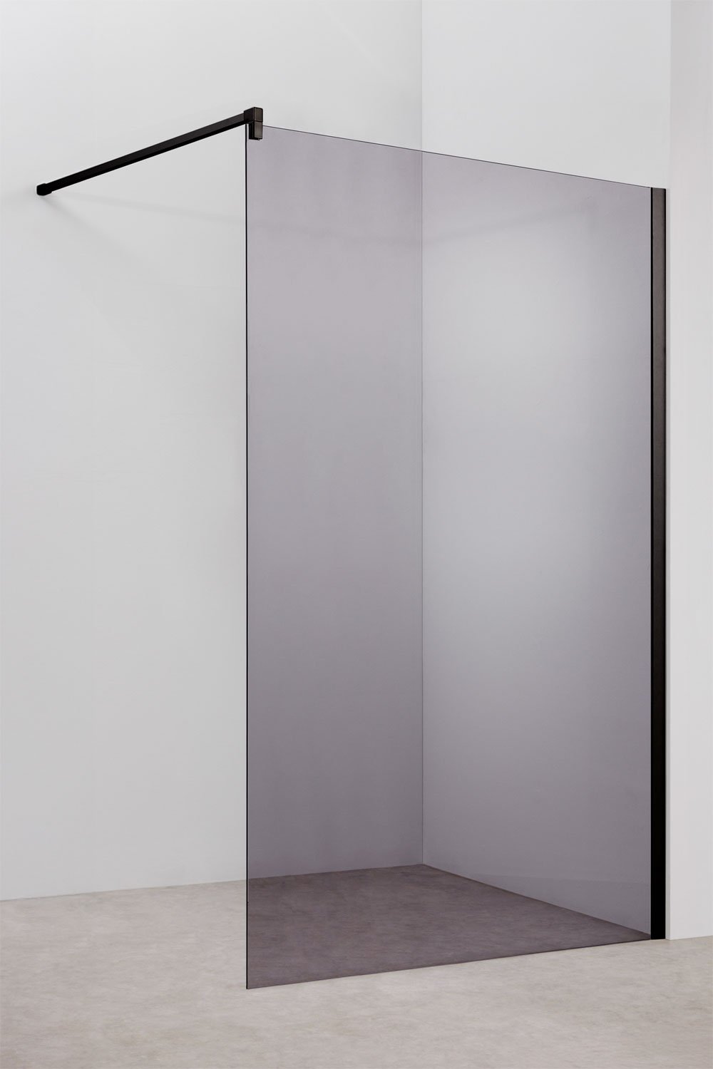 Vaste douchewand met 8 mm gehard glas en Bristol aluminium, galerij beeld 1