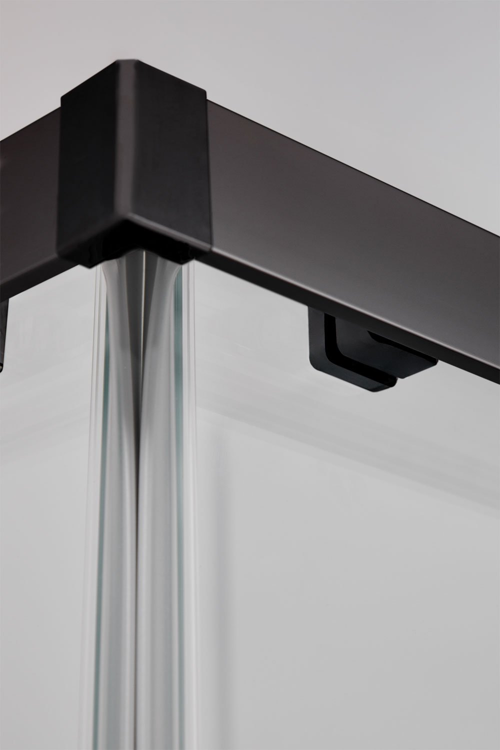 Vierkante douchewand met schuifdeuren, 6 mm gehard glas en Brent aluminium, galerij beeld 2