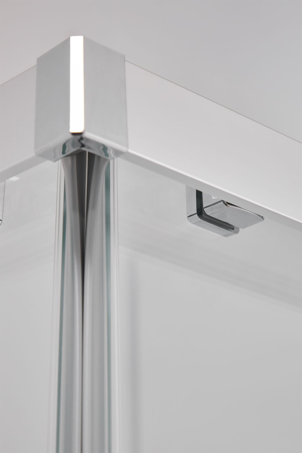 Vierkante douchewand met schuifdeuren, 6 mm gehard glas en Brent aluminium, galerij beeld 2
