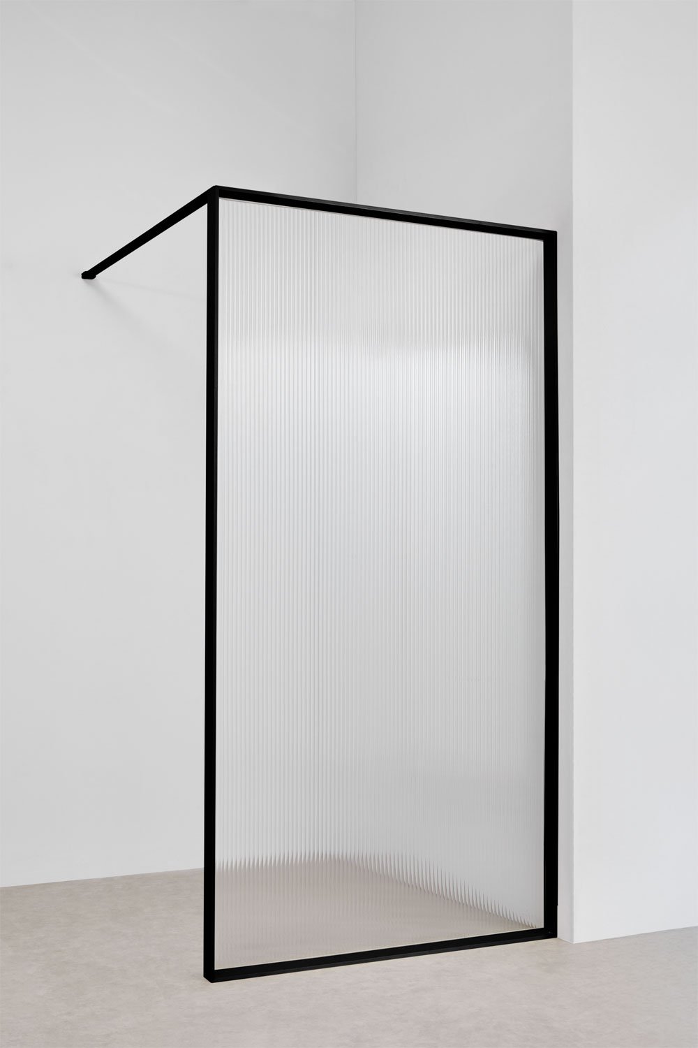 Vaste douchewand met 5 mm gehard glas en Trafalgar aluminium, galerij beeld 1