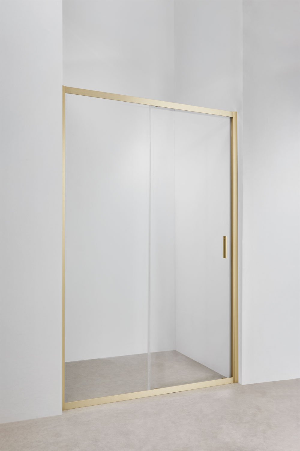 Douchewand met schuifdeur aan de voorzijde, 6 mm gehard glas en Dover aluminium, galerij beeld 1