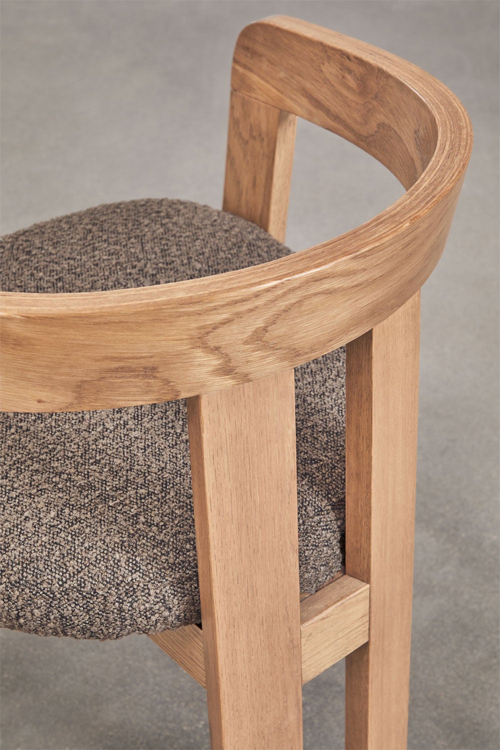 Set van 4 eetkamerstoelen met armleuningen van hout en bekleed Yvone, galerij beeld 7