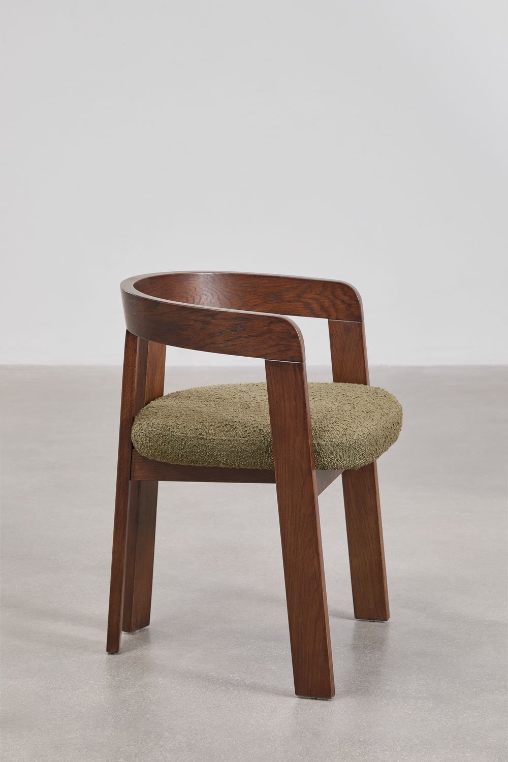 Set van 4 eetkamerstoelen met armleuningen van hout en bekleed Yvone, galerij beeld 4