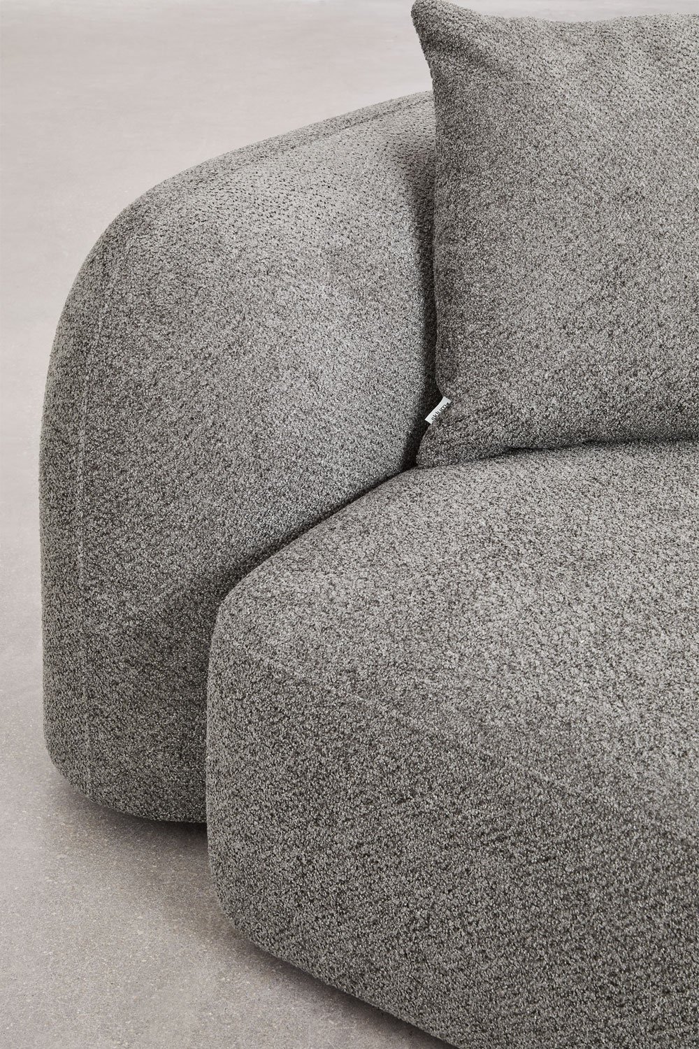 Zitkamer set met modulaire 3-zitsbank, 2-zitsbank en fauteuil in Coco chenille, galerij beeld 2