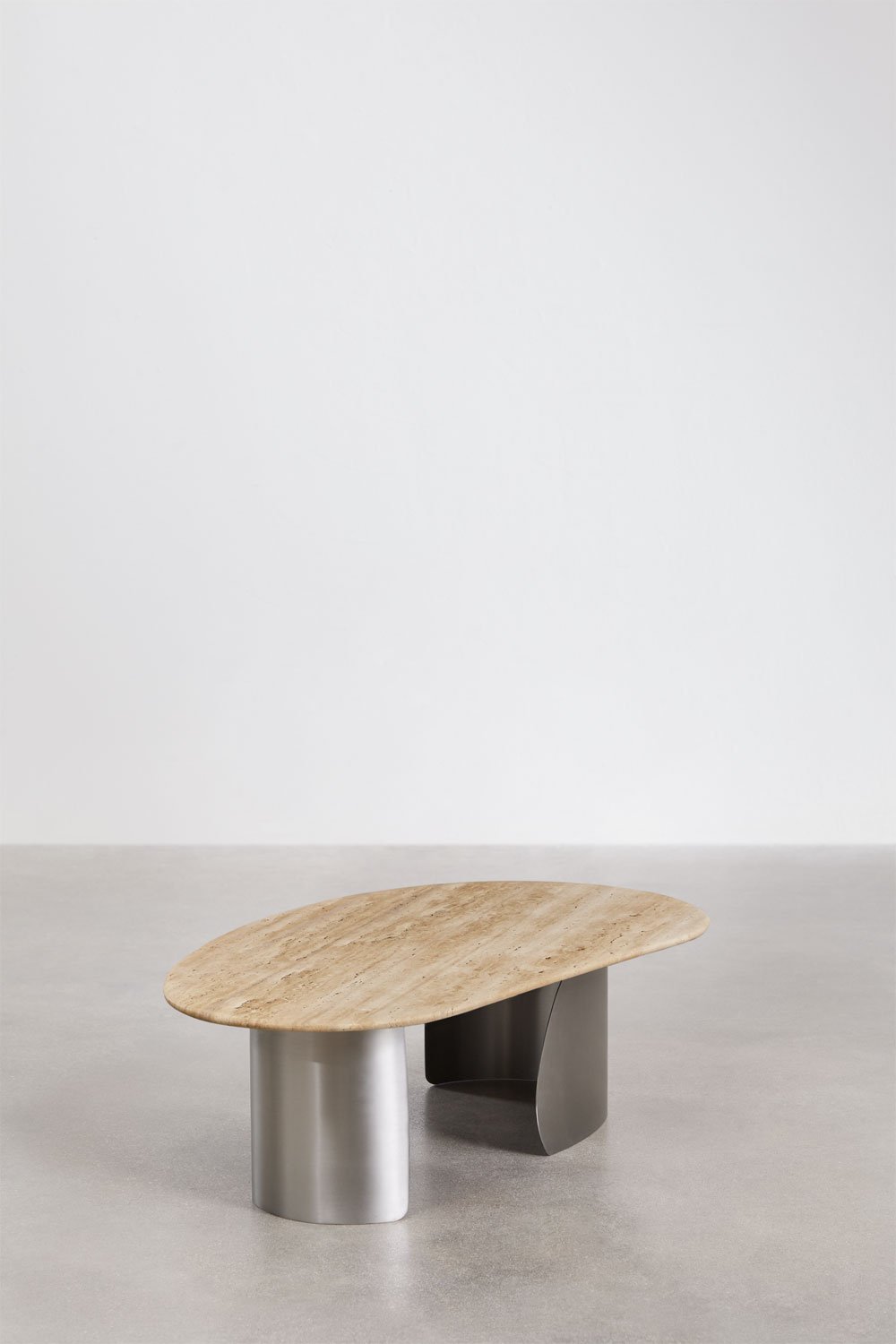 Vayet salontafel 120x70 cm in travertijn en roestvrij staal, galerij beeld 4