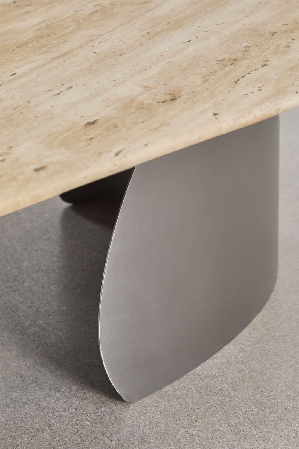 Vayet salontafel 120x70 cm in travertijn en roestvrij staal, galerij beeld 6