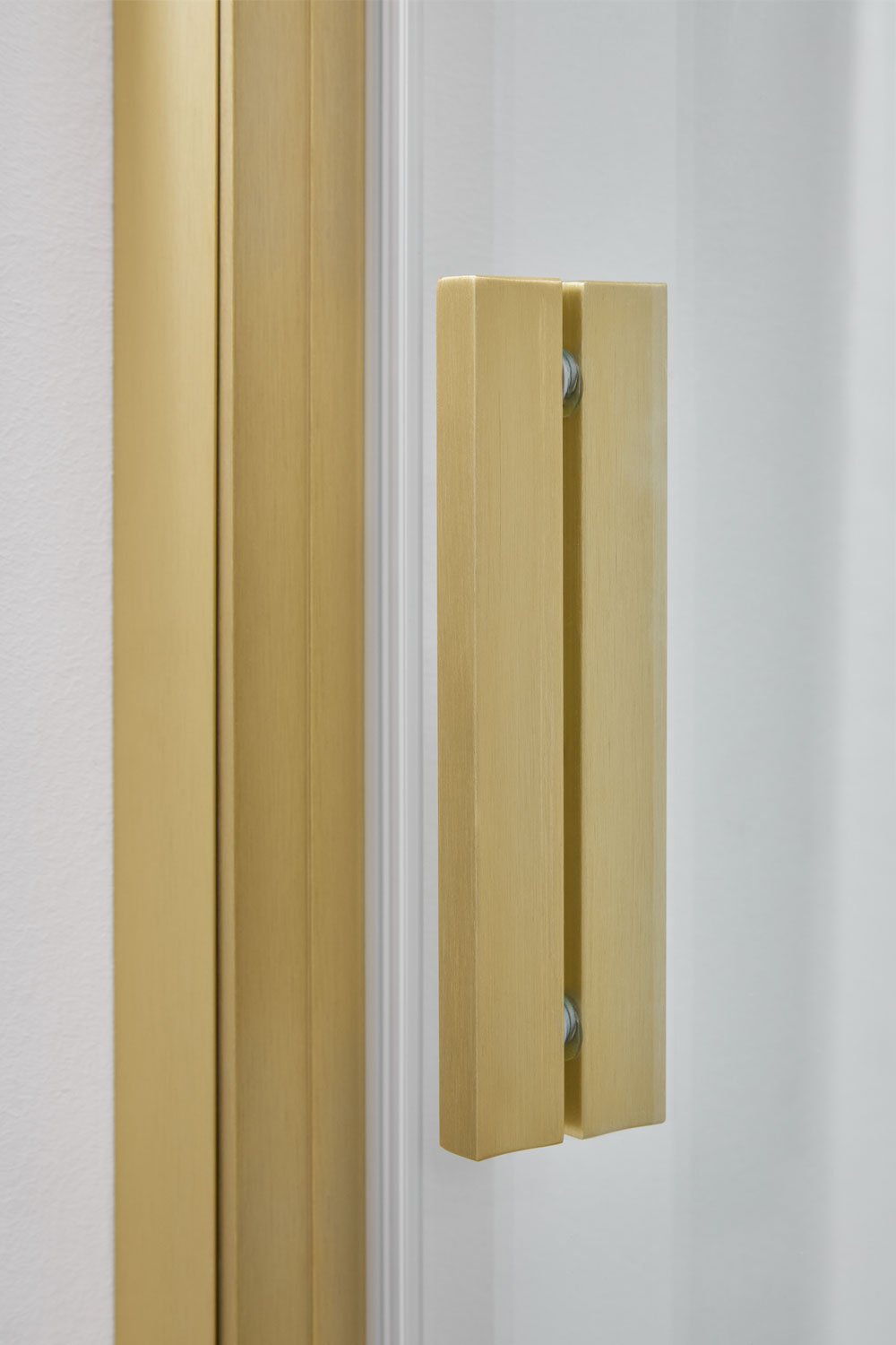 Douchewand met frontale toegang en soft closing schuifdeur, 6 mm gehard glas en Dover aluminium, galerij beeld 7