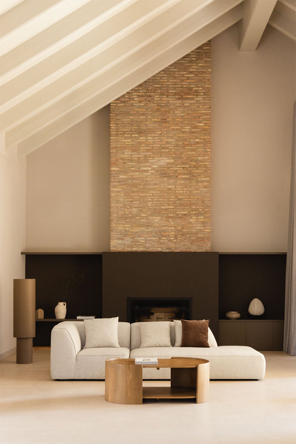 Cardea 2-delige modulaire hoekbank met gestoffeerde chaise longue rechts, galerij beeld 1
