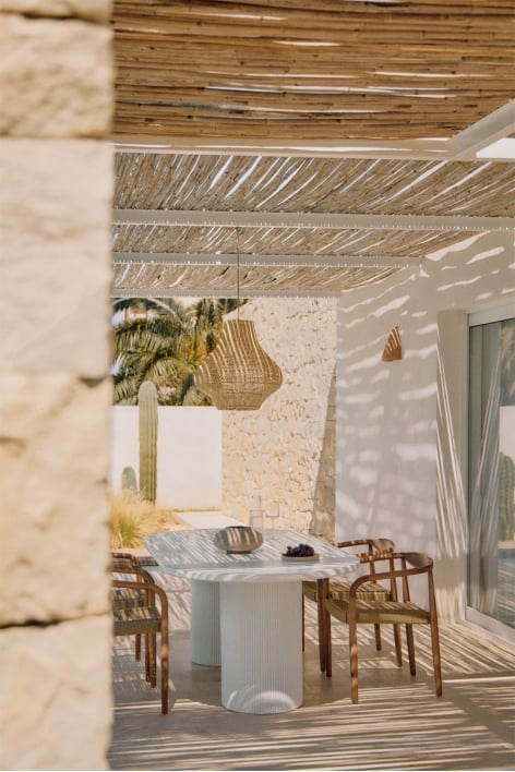 [*] Ovale tuintafel 220x100 cm in cement Velia