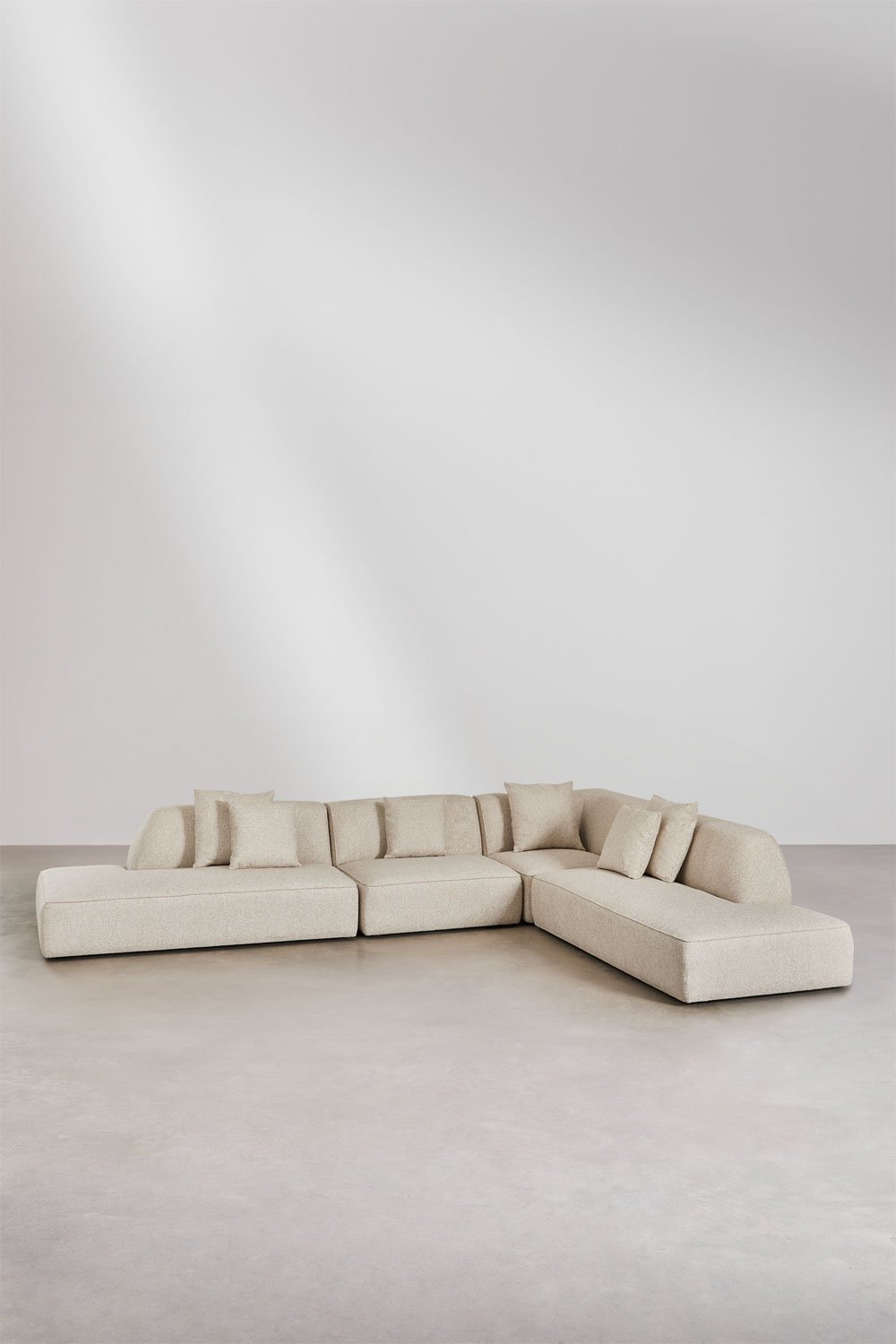 Cardea 4-delige modulaire hoekbank met dubbel gestoffeerde chaise longue, galerij beeld 3