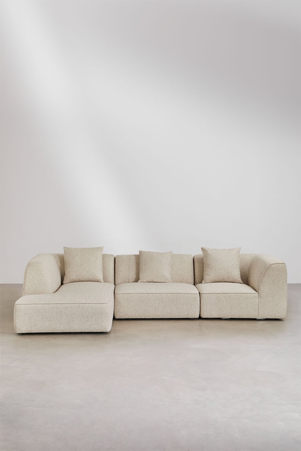 Cardea gestoffeerde 3-delige chaise longue modulaire bank links, galerij beeld 4