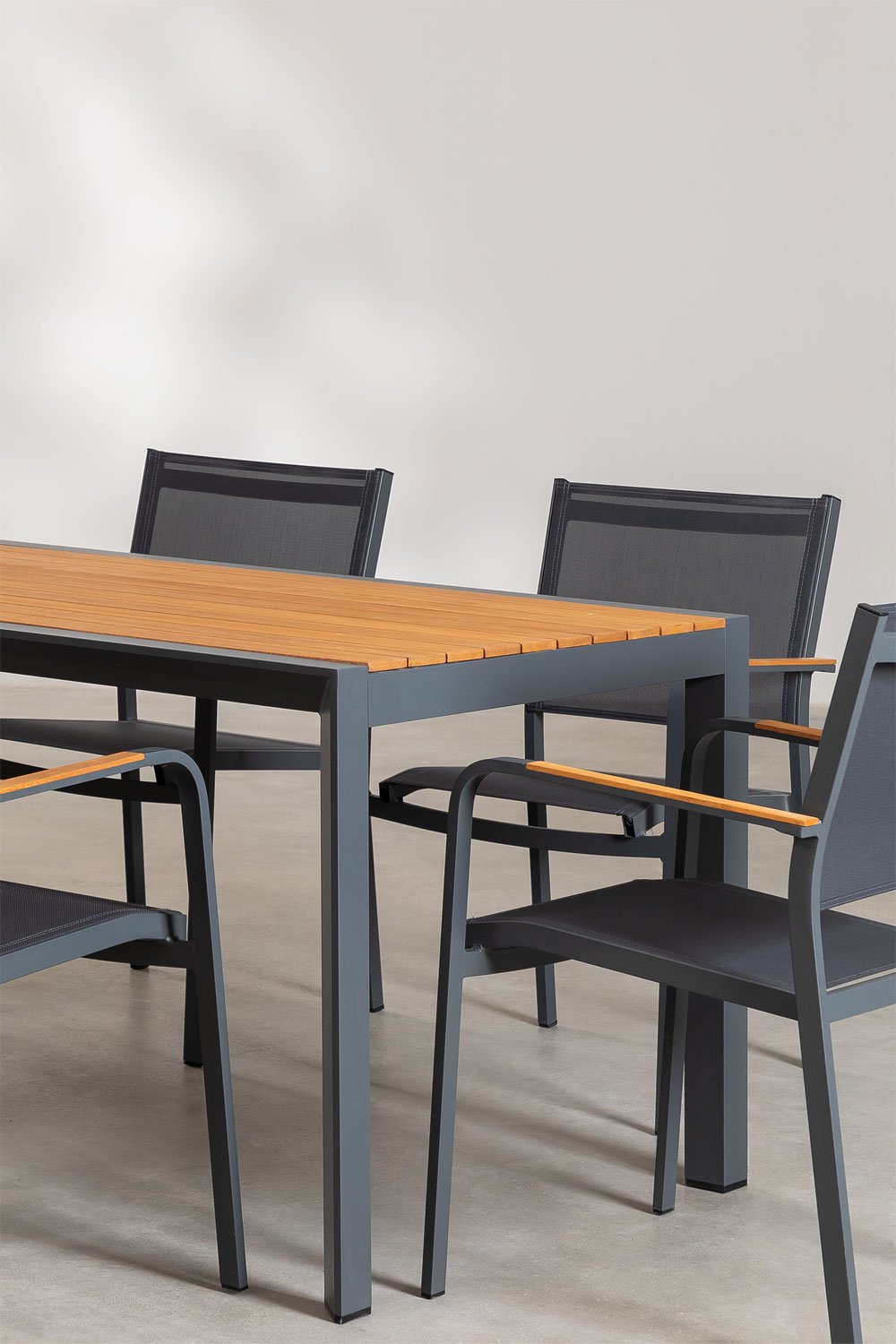 Klassieke rechthoekige tafelset (160x90 cm) en 6 Archer tuinstoelen , galerij beeld 3