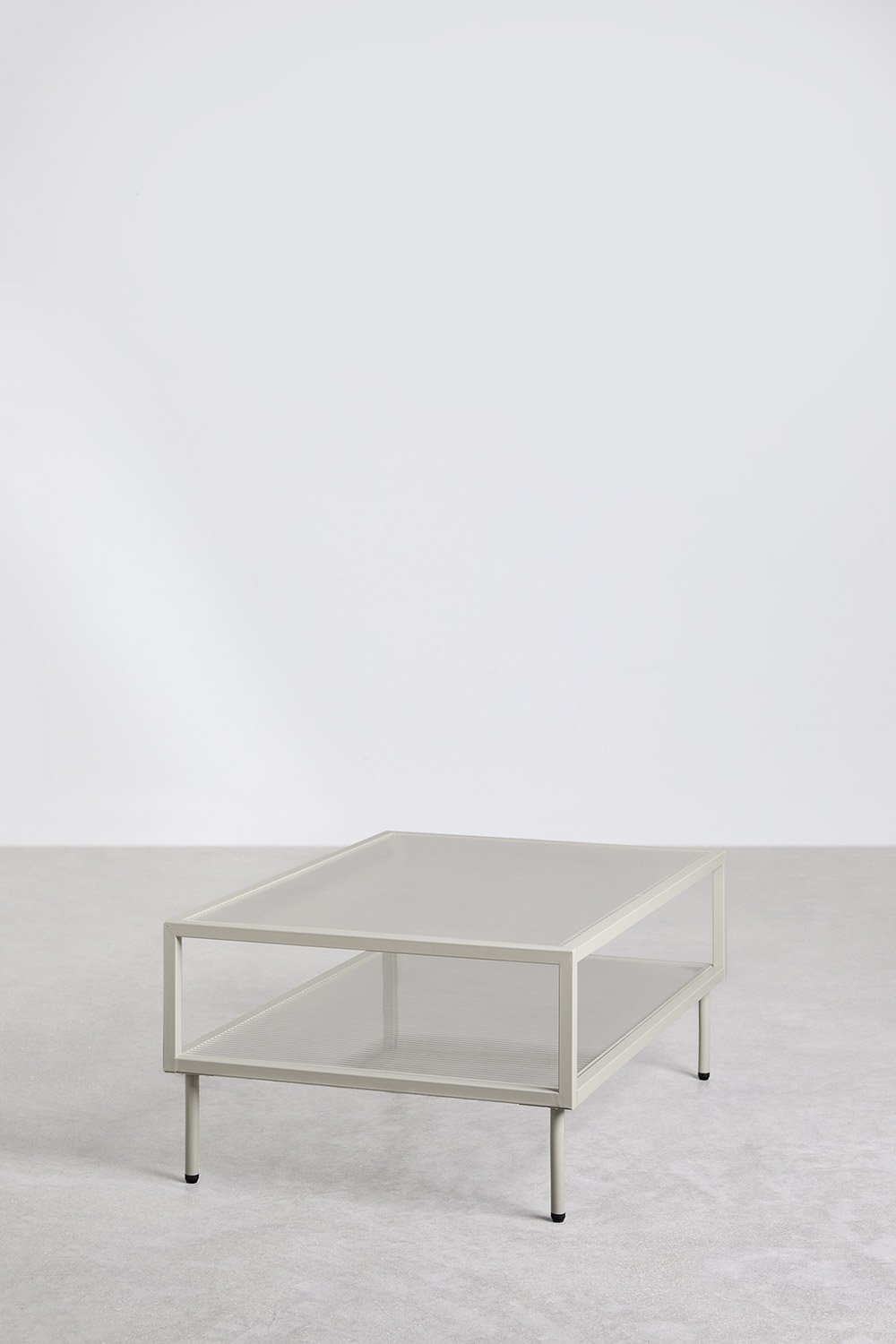 Rechthoekige salontafel van staal en glas Paoline, galerij beeld 4