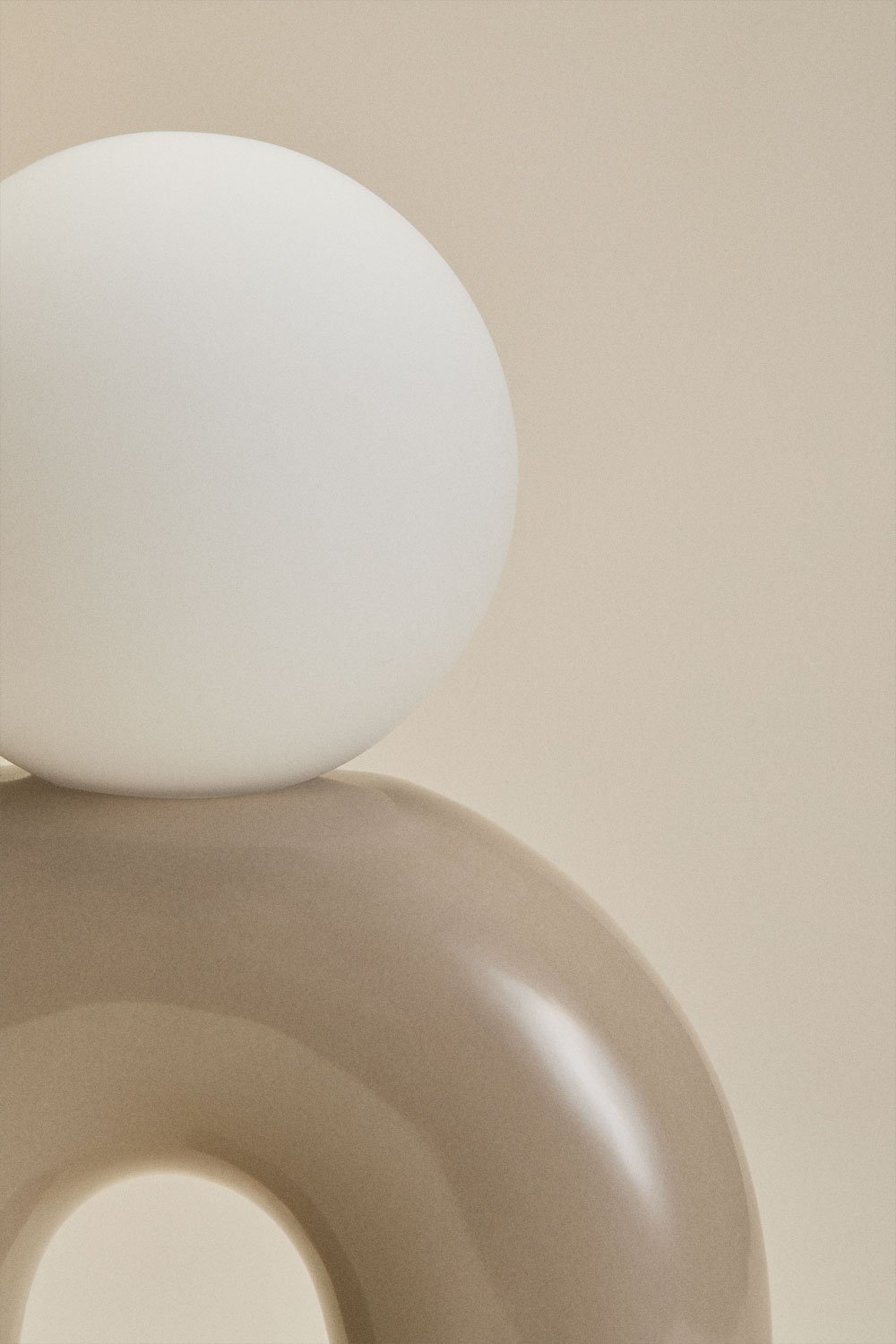 30cm keramische tafellamp met Margot glazen bol, galerij beeld 5