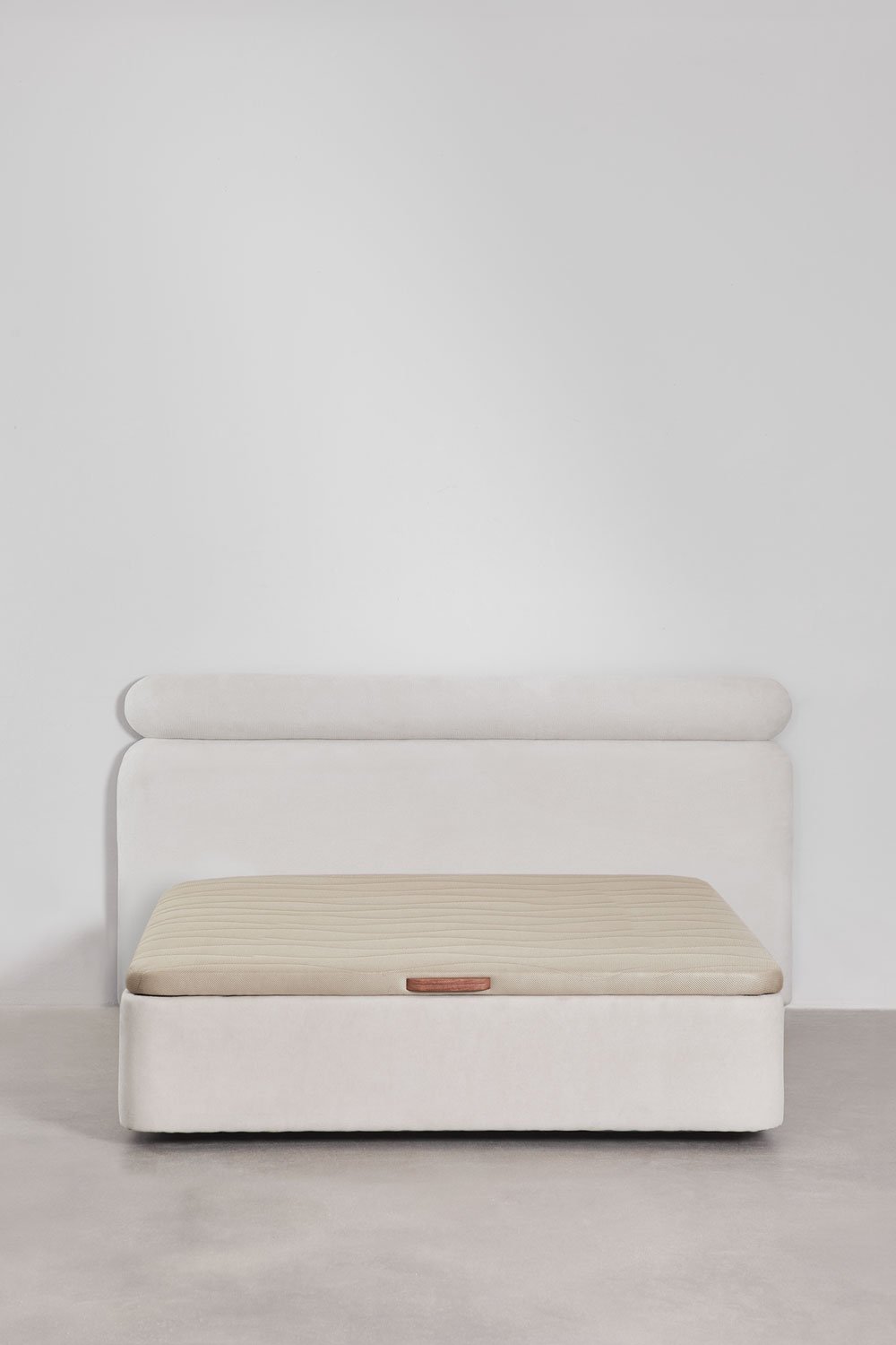 Wit Stoffen Hoofdbord voor bed 135cm Cirene, galerij beeld 9