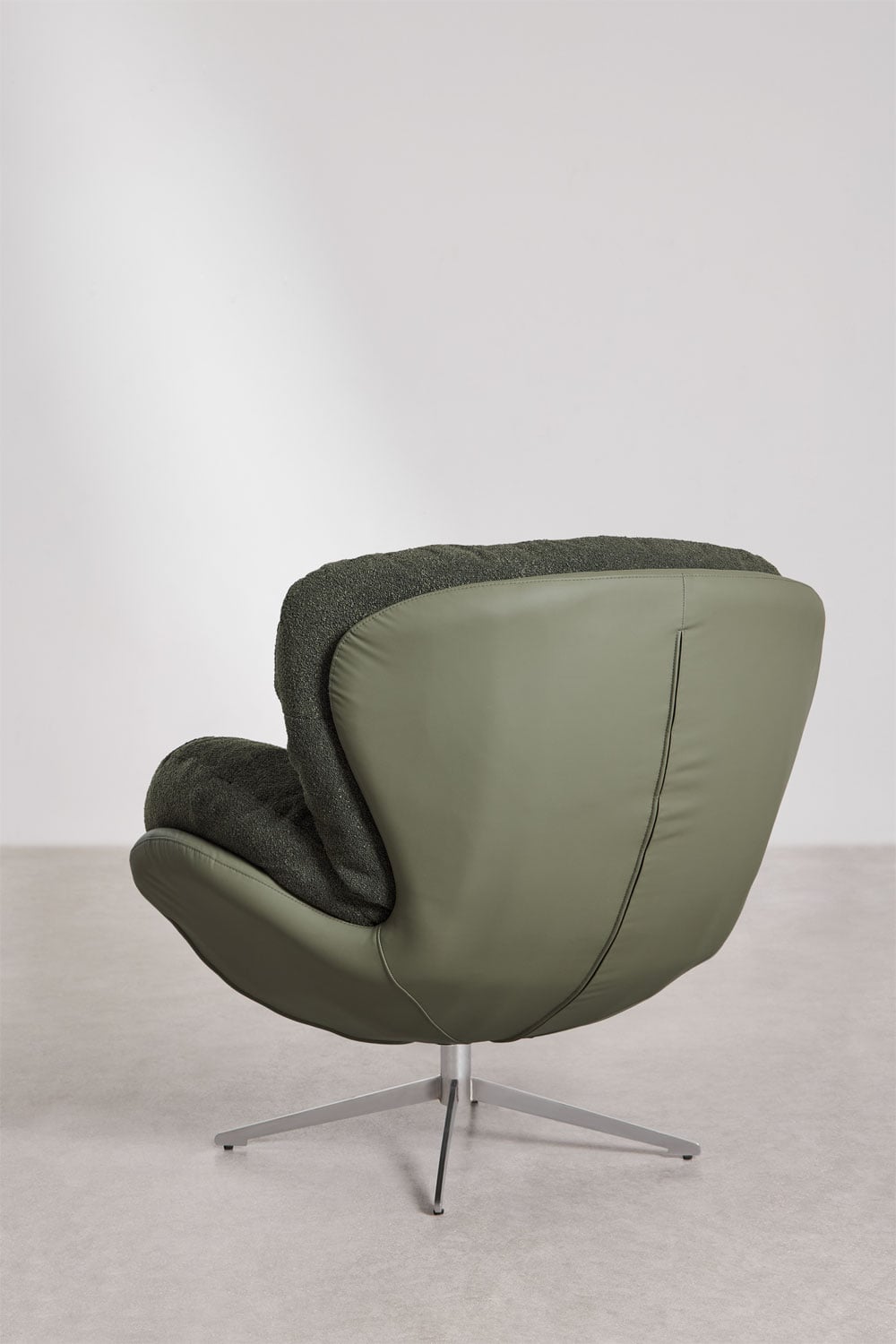 Amanda bouclé stoffen fauteuil met draaibare voetenbank, galerij beeld 6