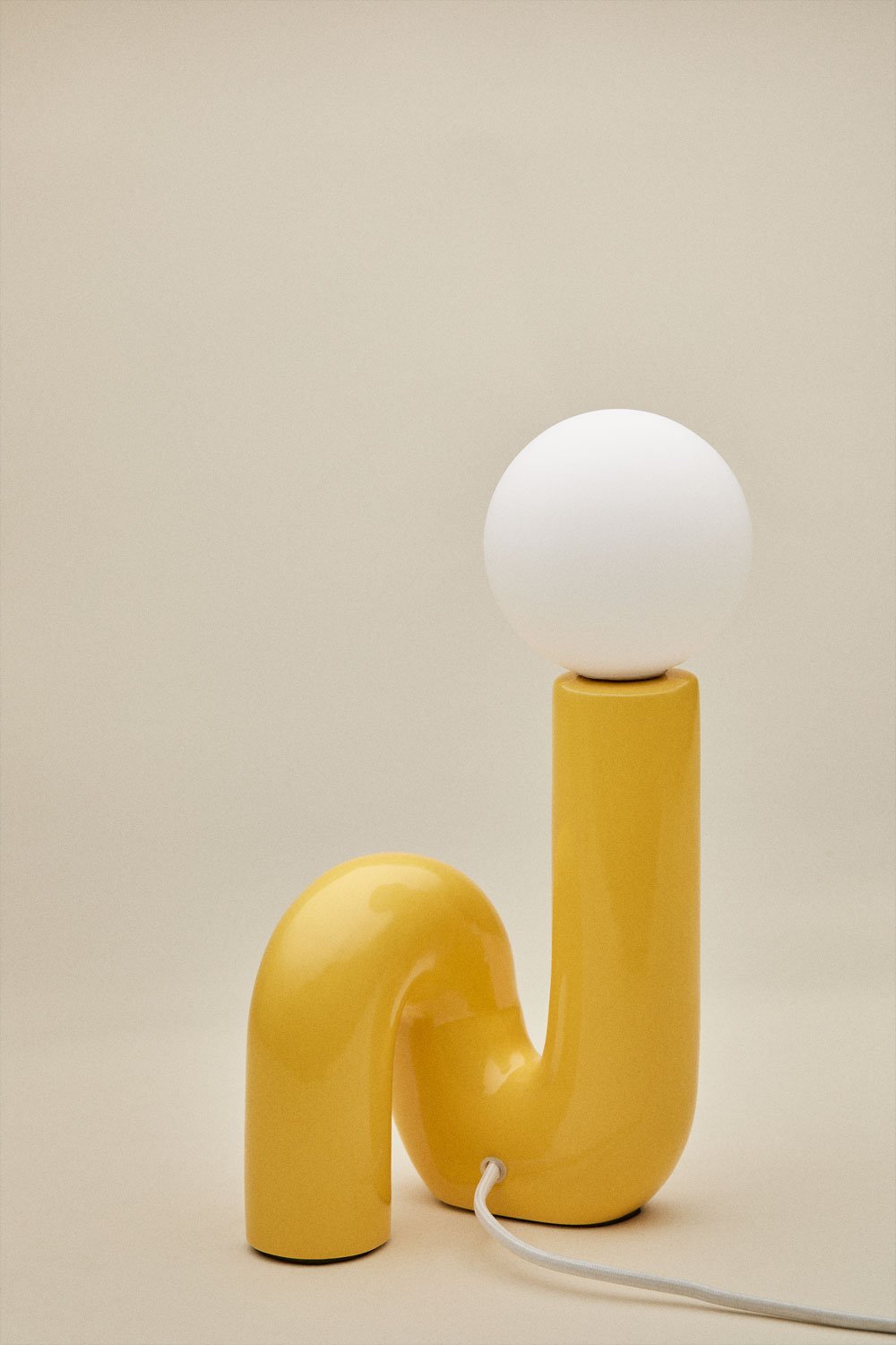 Keramische tafellamp met Vireto glazen bol, galerij beeld 6