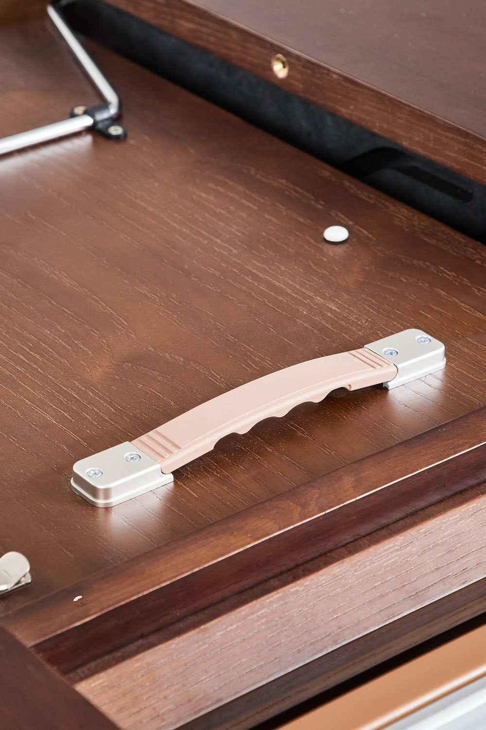 Ronde eettafel 120-160x120 cm uitschuifbaar in MDF en Montana eiken fineer, galerij beeld 7