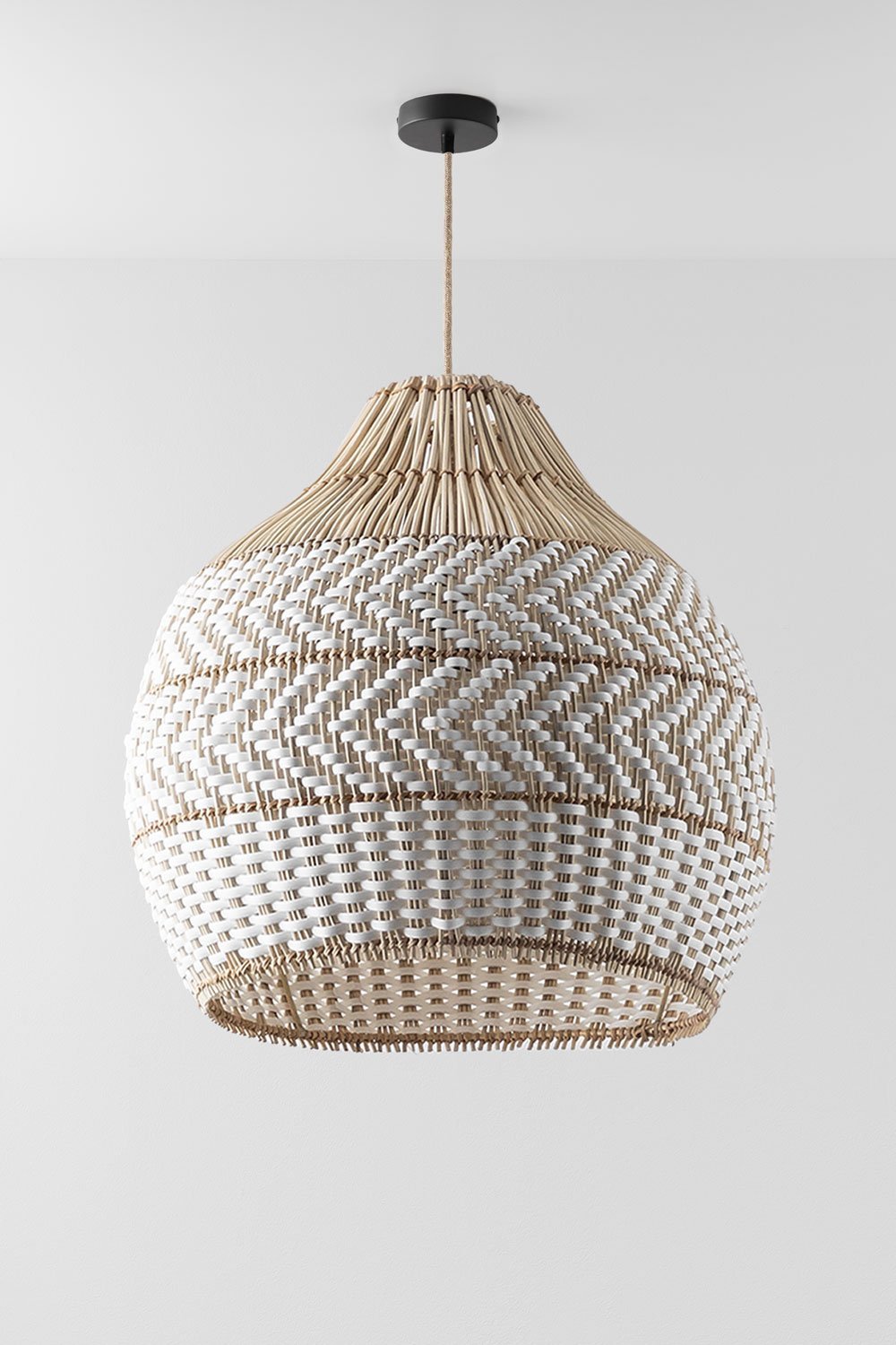 Llaury geweven rotan buitenplafondlamp, galerij beeld 1