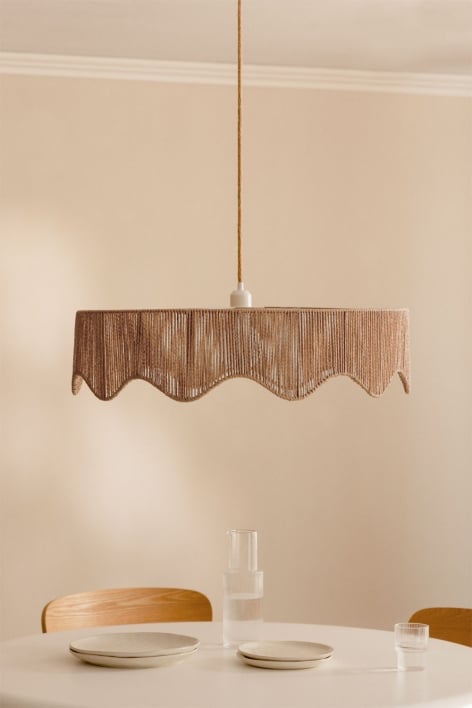 Aoife gevlochten papieren plafondlamp - Natuurlijk