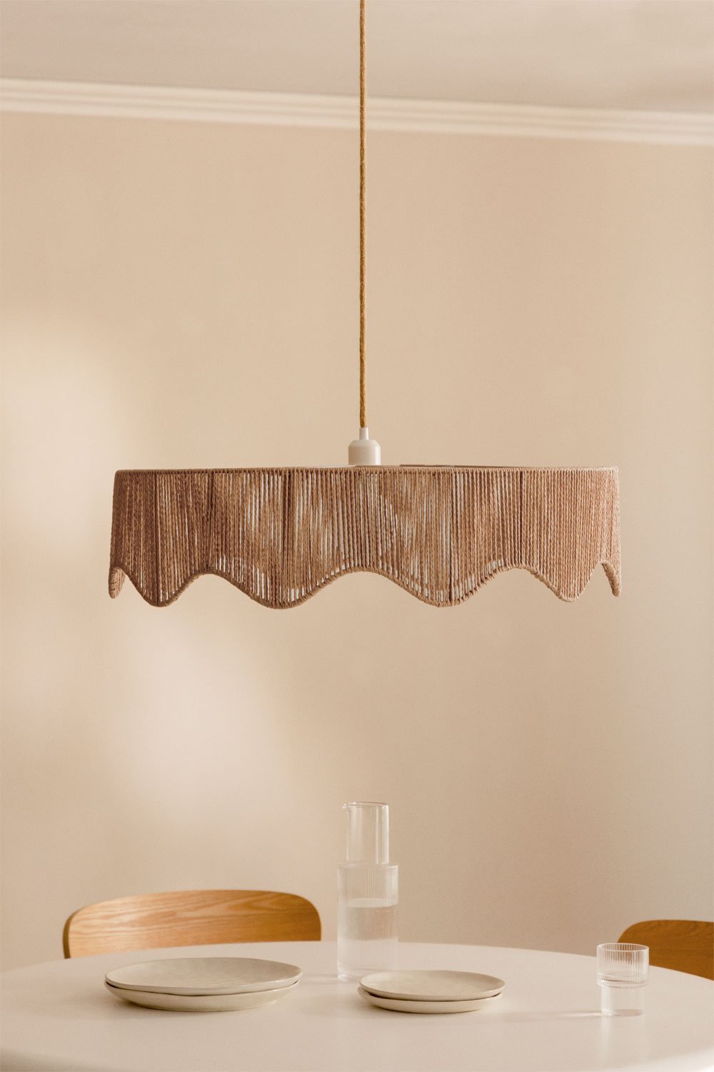 Aoife gevlochten papieren plafondlamp, galerij beeld 1