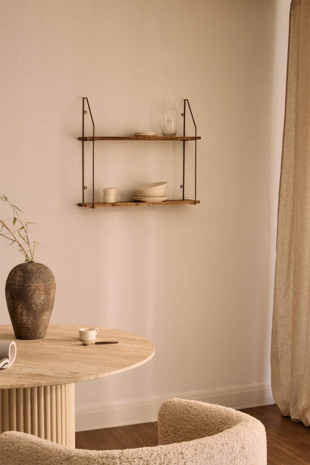 Daven Style mangohouten wandplank, galerij beeld 1