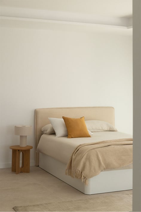 Opklapbed voor matras 150x190cm in wit hout Uferyn