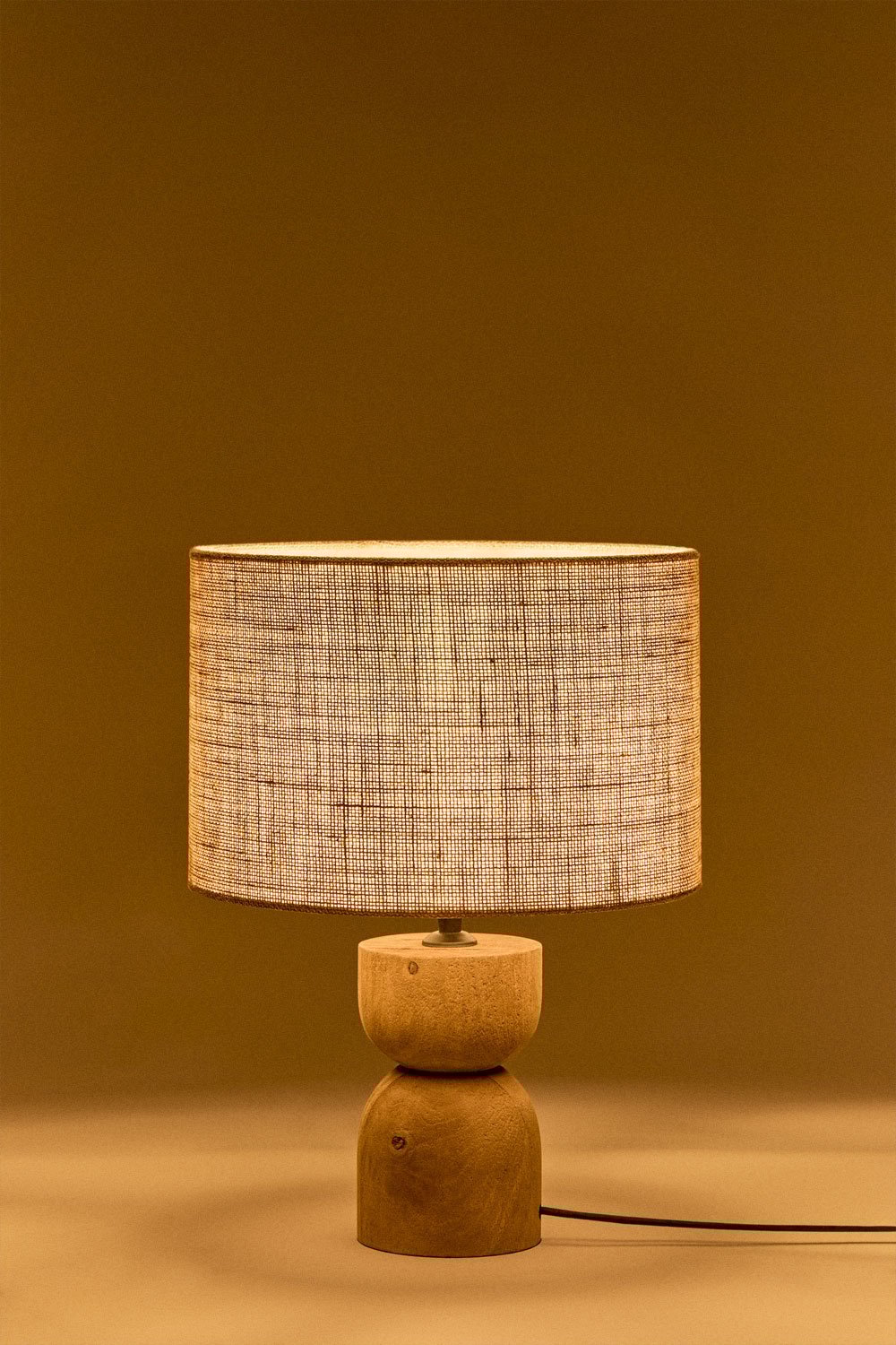 Diniz mangohouten tafellamp, galerij beeld 4