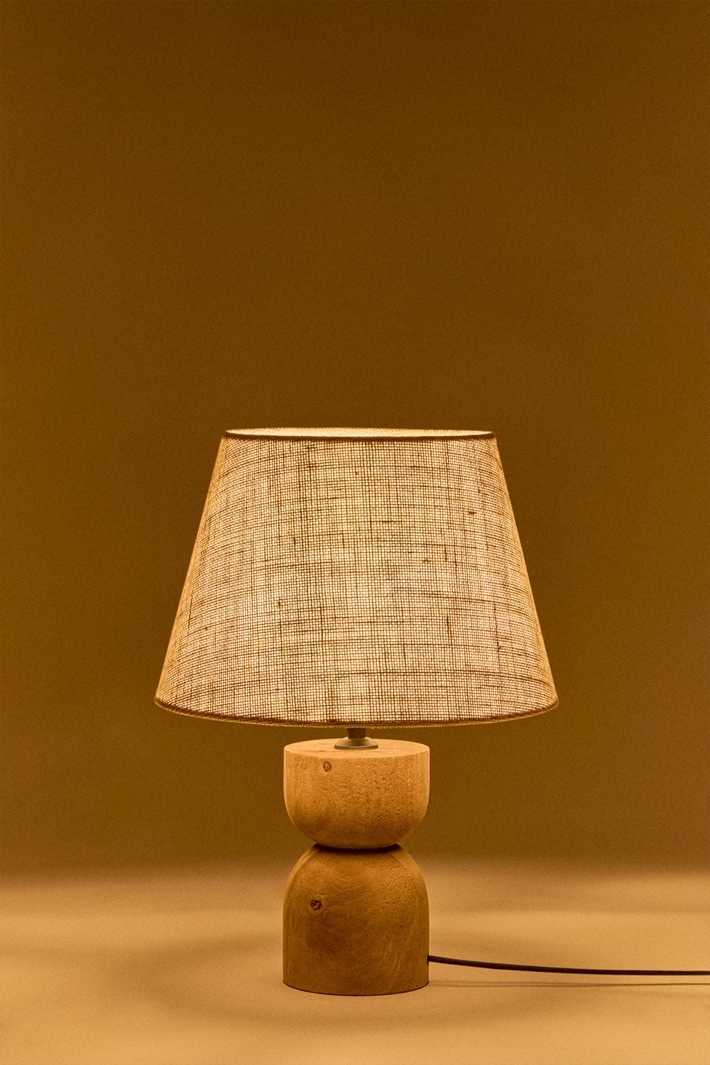 Mangohouten tafellamp Diniz, galerij beeld 3