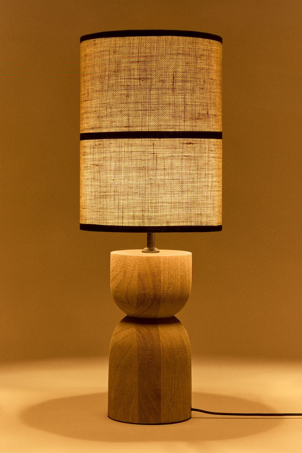 Diniz mangohouten tafellamp, galerij beeld 2