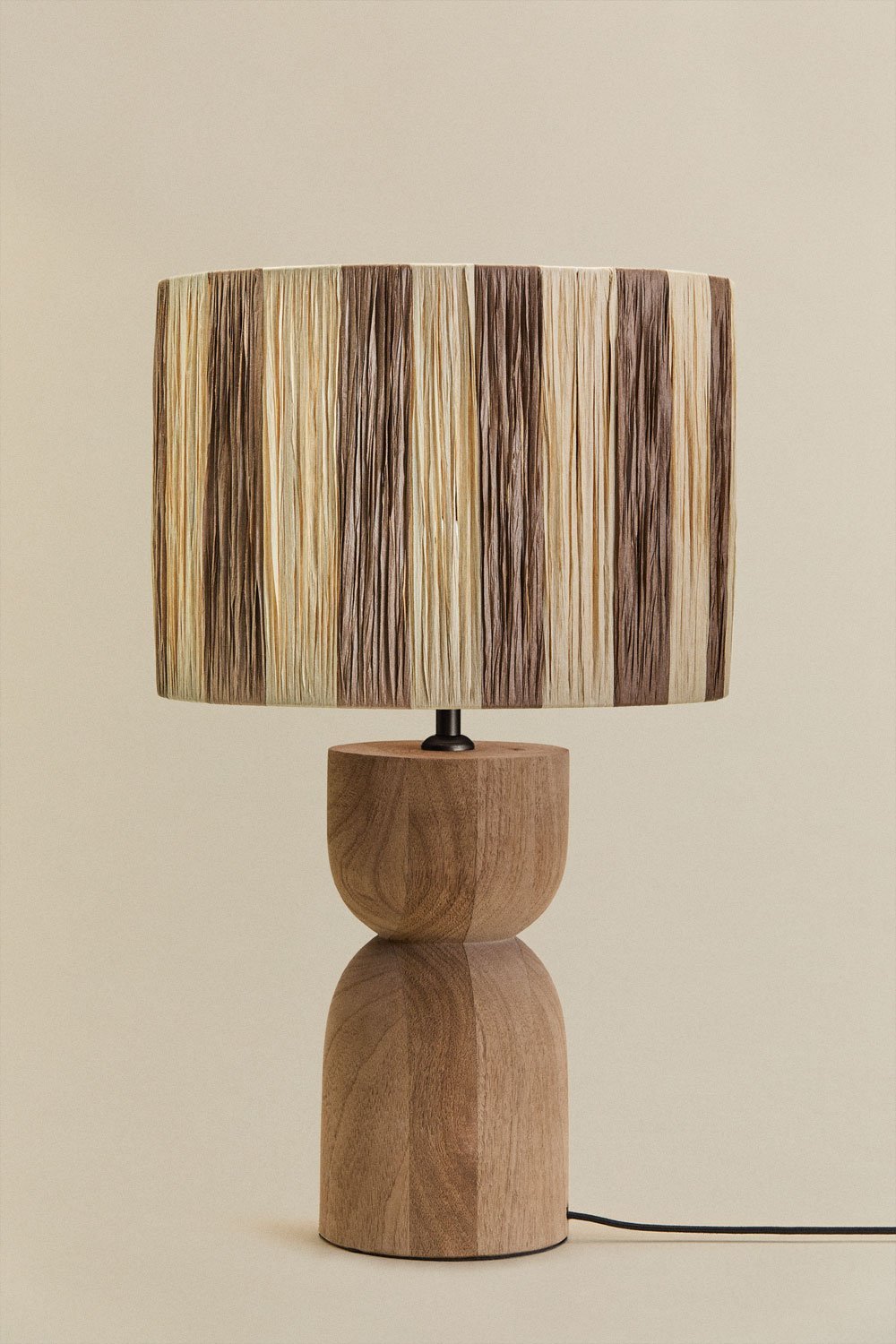 Diniz mangohouten tafellamp, galerij beeld 2