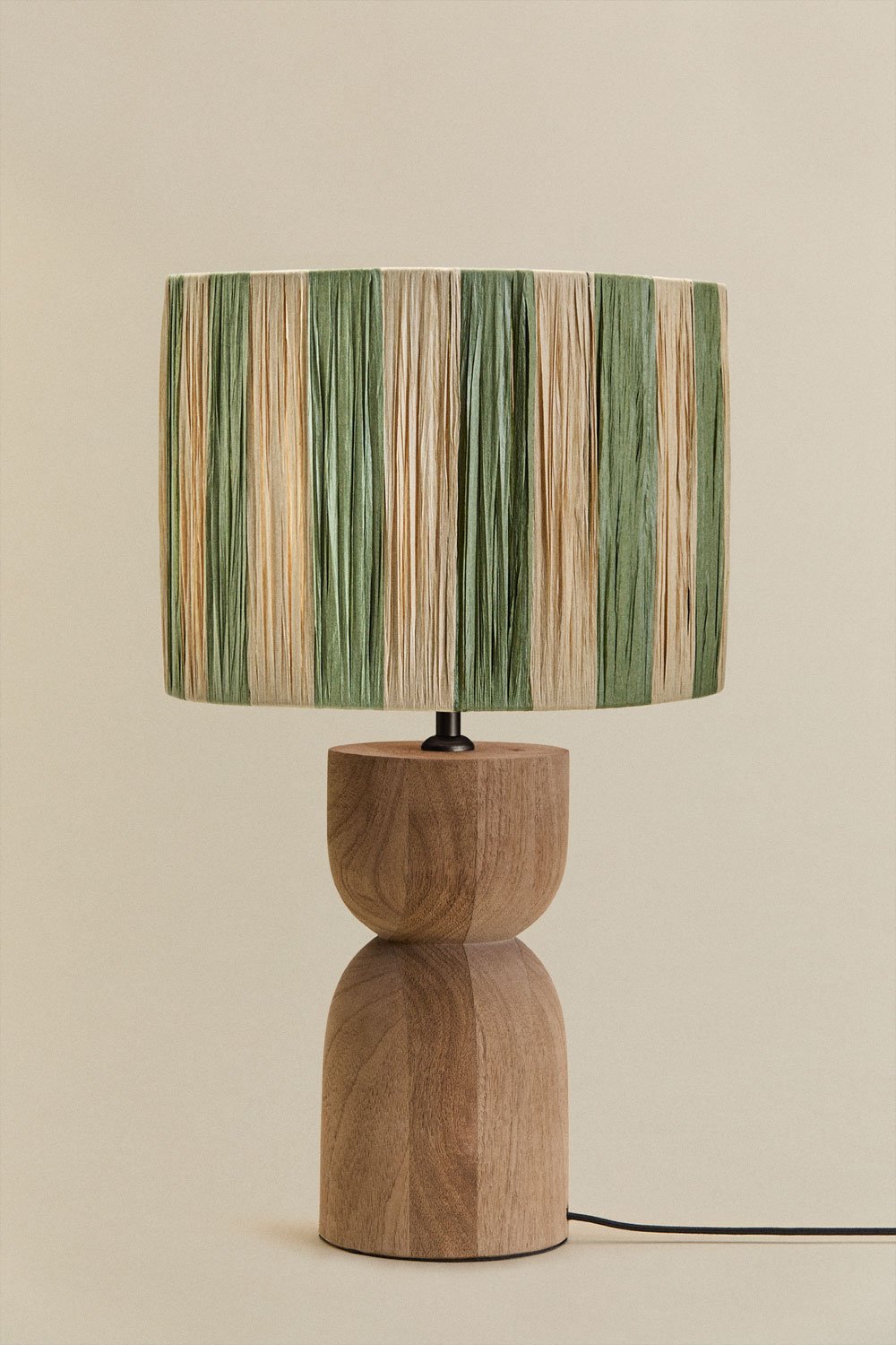 Diniz mangohouten tafellamp, galerij beeld 1