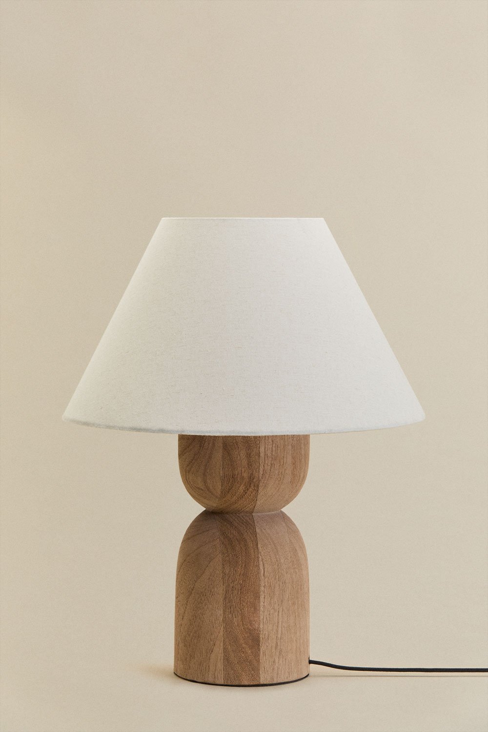 Mangohouten tafellamp Diniz, galerij beeld 3