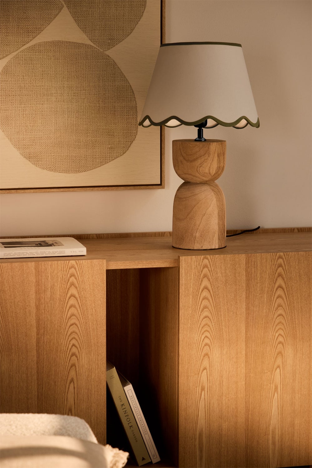 Mangohouten tafellamp Diniz, galerij beeld 1